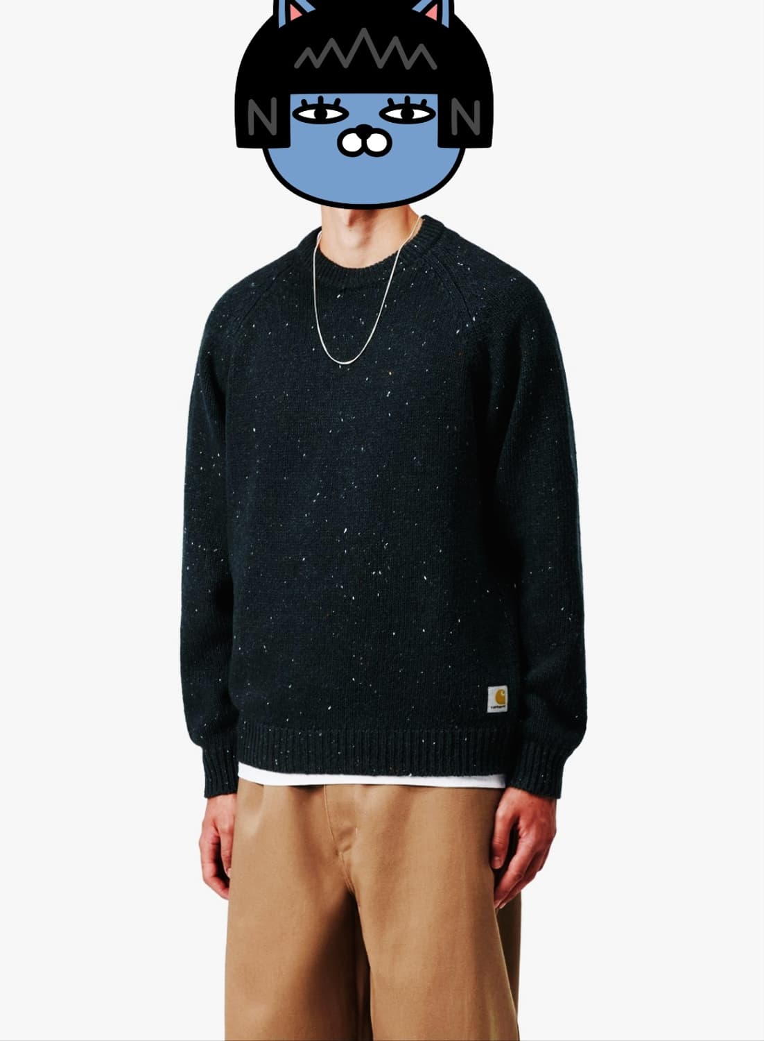 [XL]칼하트 앵글리스틱 니트 스웨터 블랙 상품이미지5