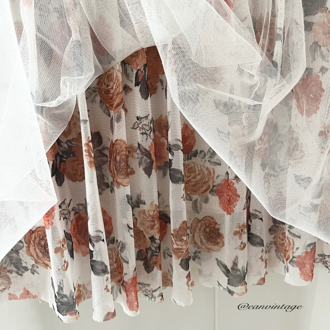 orange flower layered skirt 상품이미지3