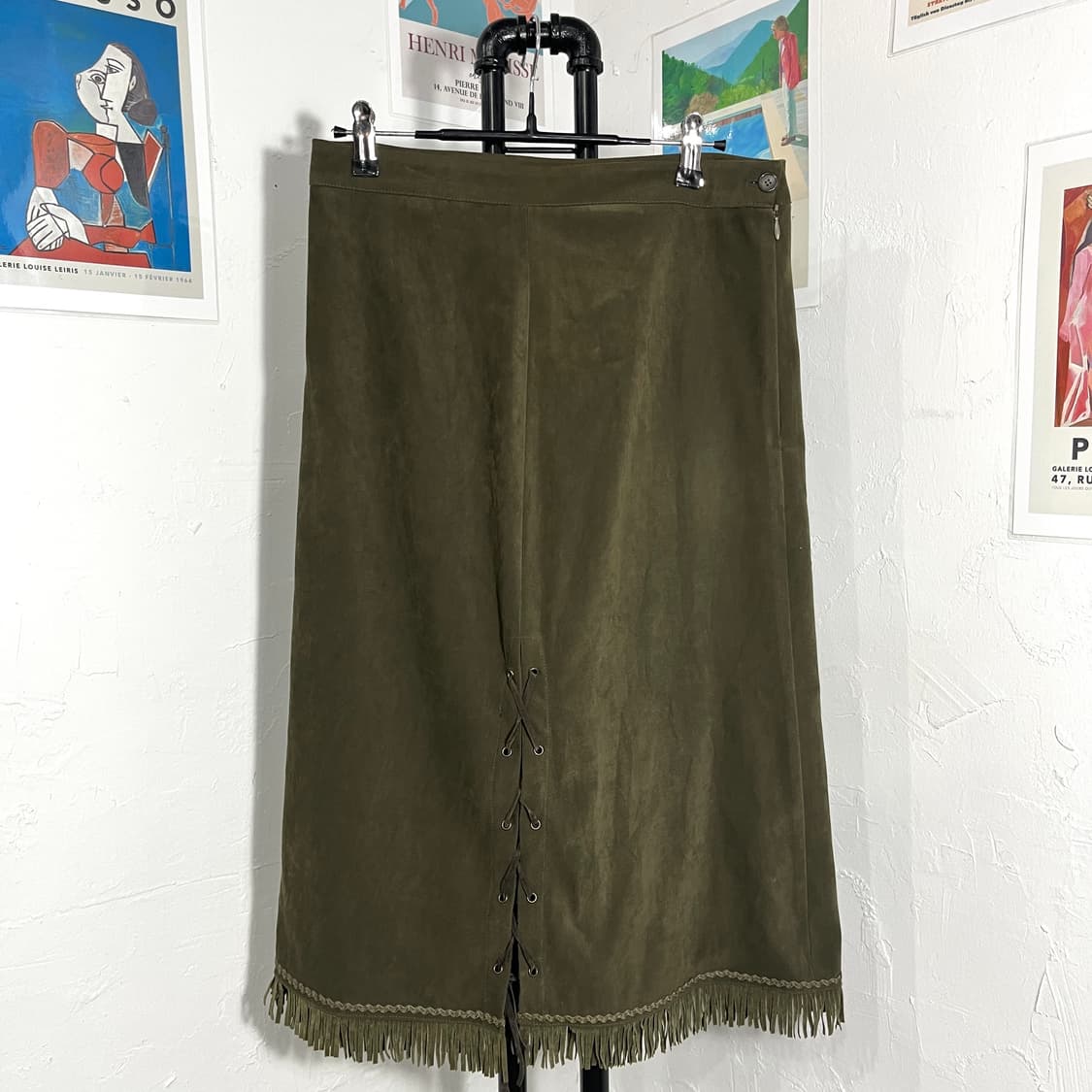 아일렛 웨스턴 디테일 미디 스커트 상품이미지3