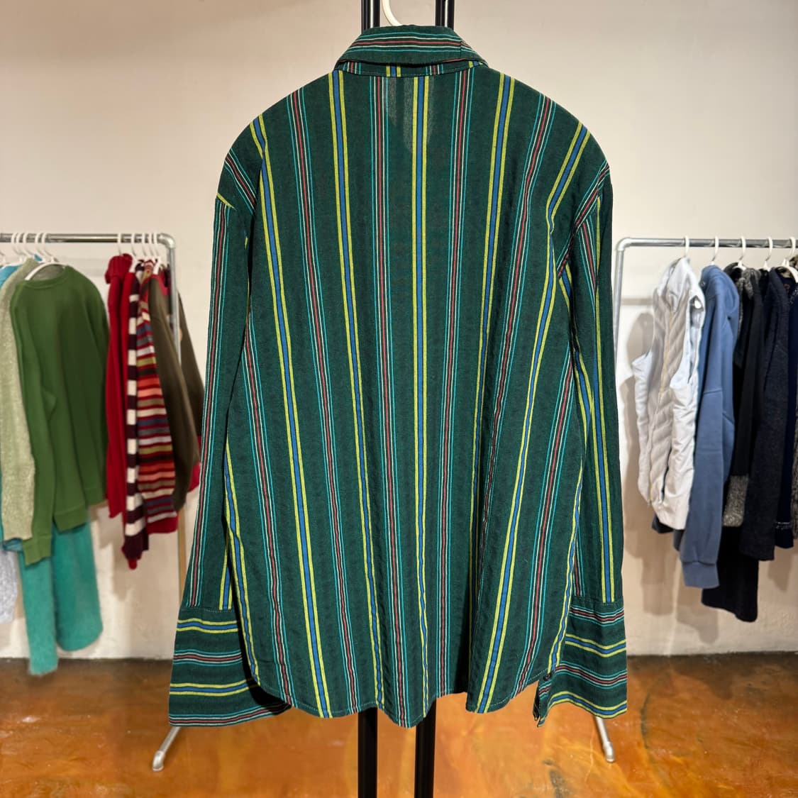 빈티지 그린 스트라이프 셔츠 상품이미지3