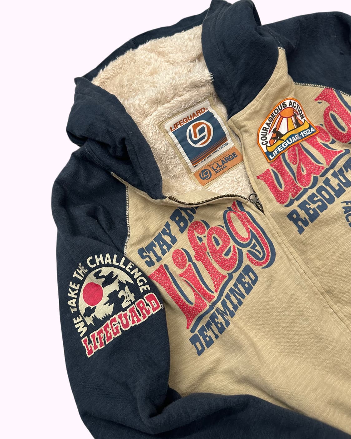 logo fur lining hood zip-up 상품이미지3