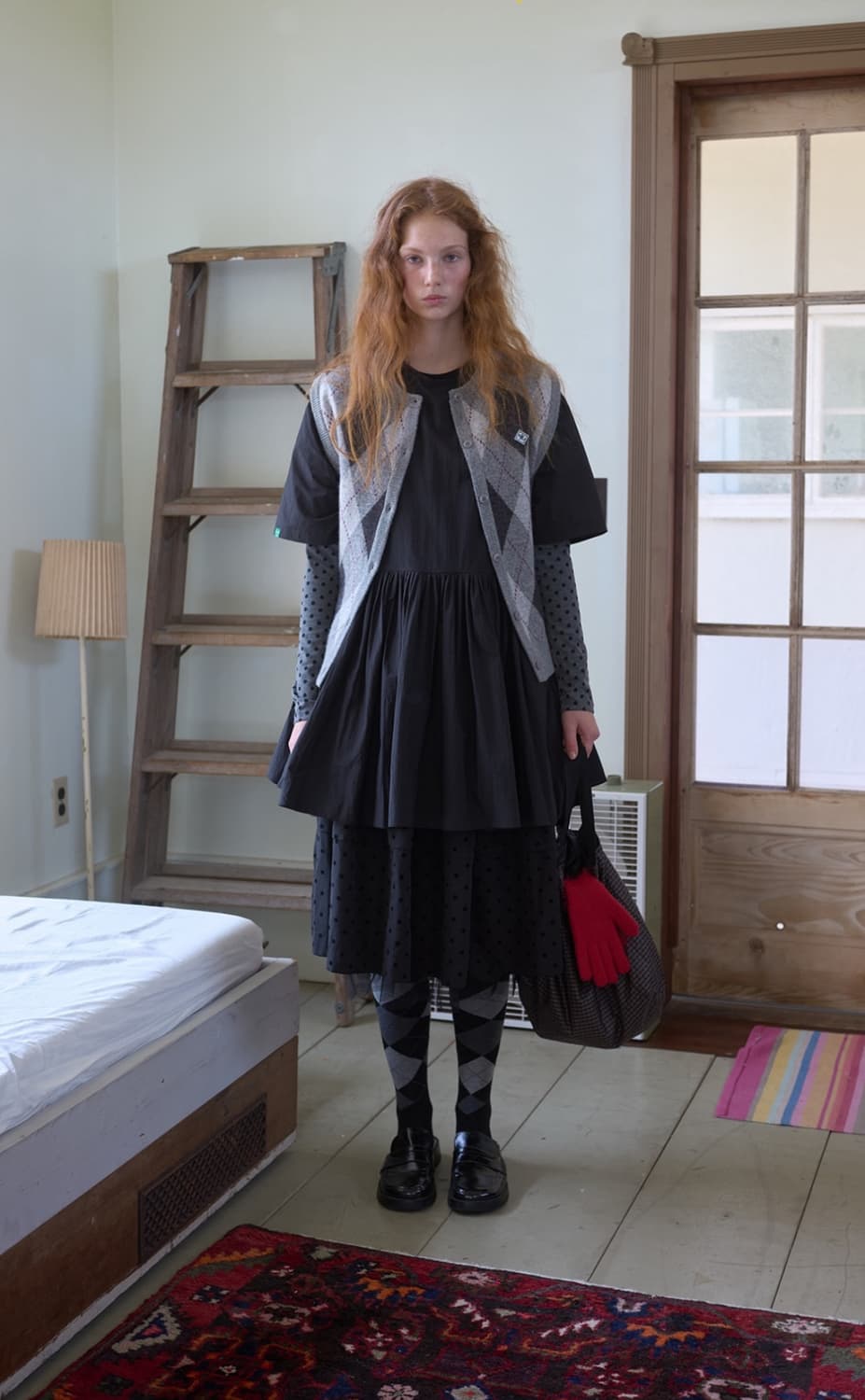 노컨텐츠 24FW 레이스업도트치마 상품이미지1