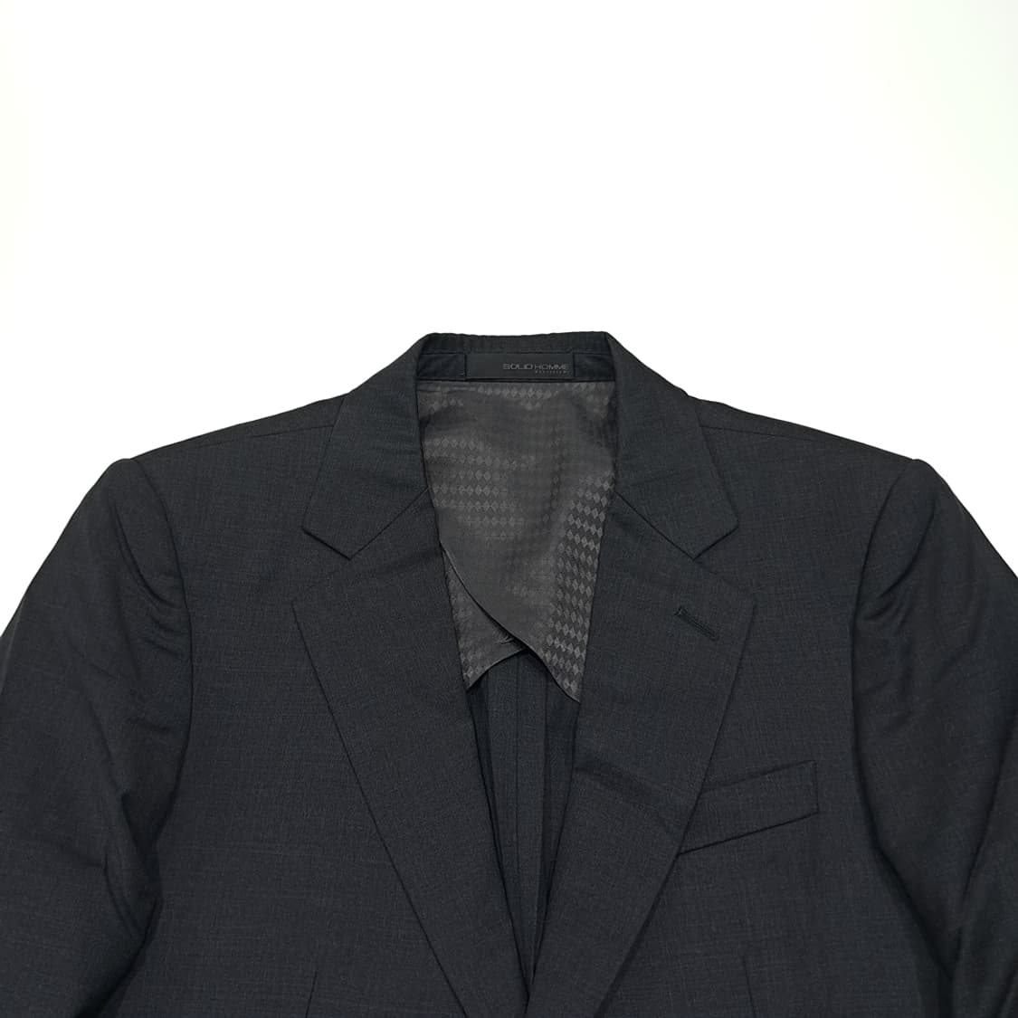 CL486 M 솔리드옴므 울 싱글 다크차콜 블레이저 자켓 상품이미지2