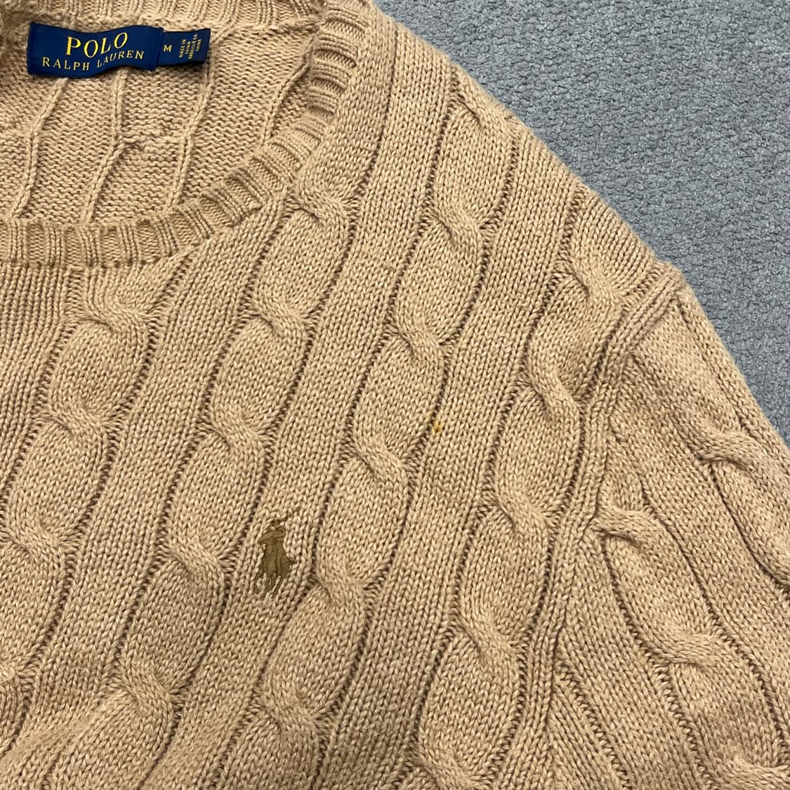 M 폴로 랄프로렌 케이블 베이지 니트 상품이미지3