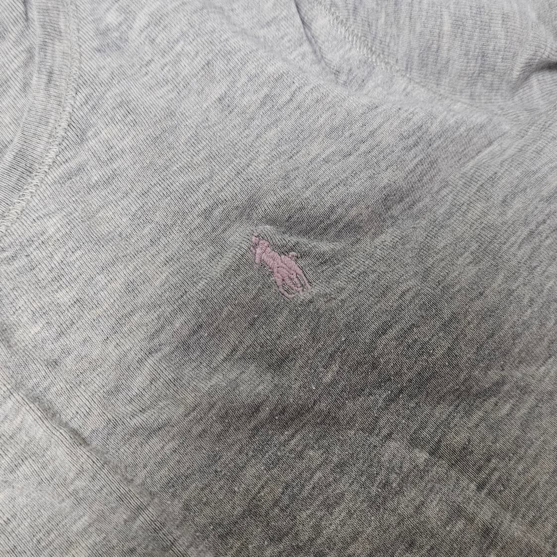 폴로 회핑 반팔 티셔츠 딱붙 핑크 그레이 상품이미지1