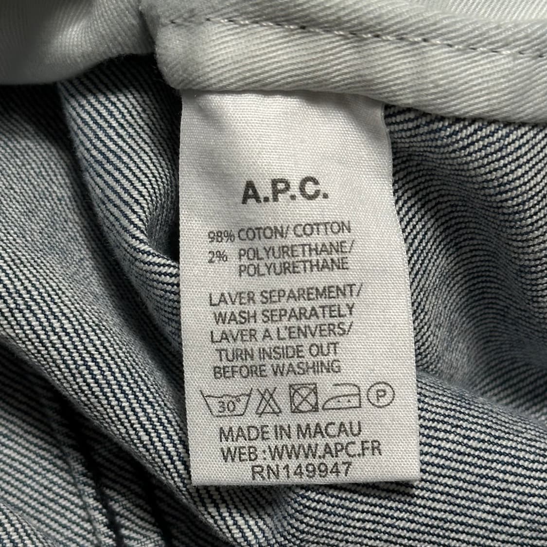 XL APC 워시드 데님자켓 상품이미지5