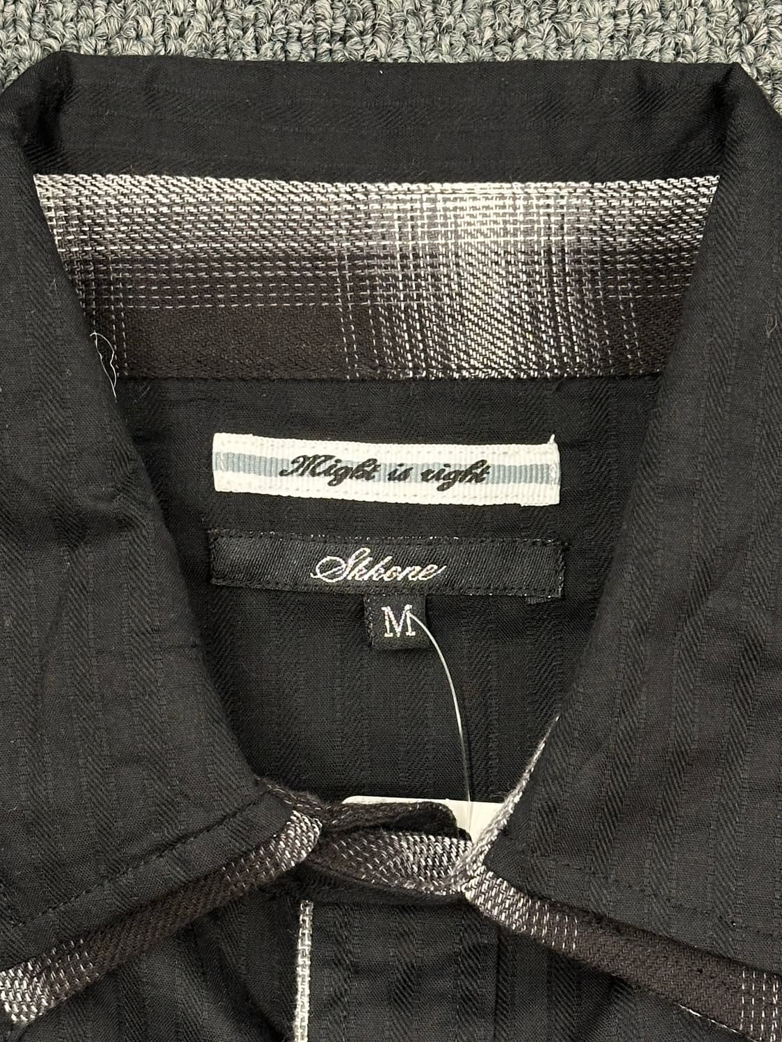 M)Skkone 빈티지 블랙 스트라이프 웨스턴 셔츠 상품이미지6