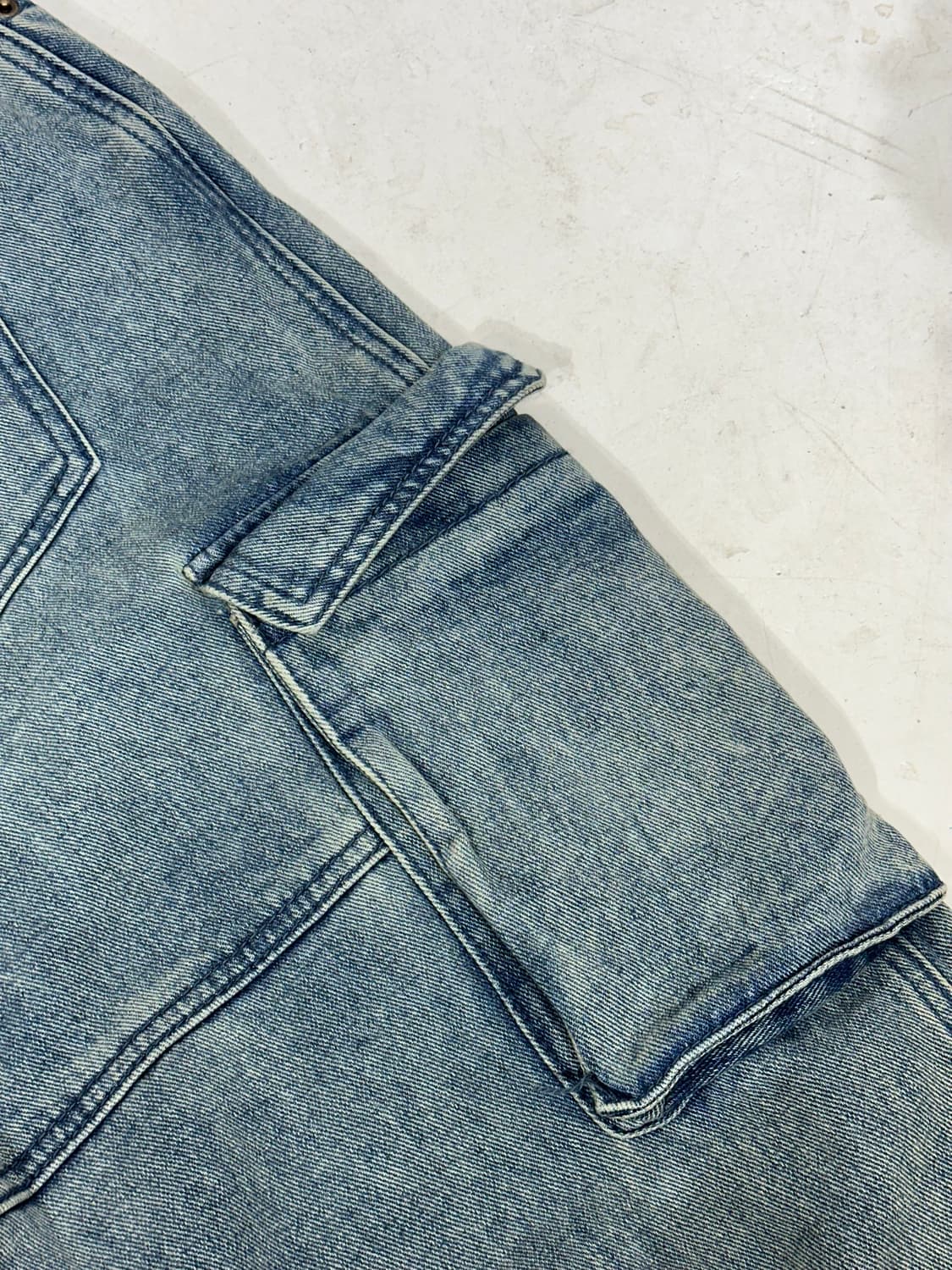 빈티지 연청 대대장 와이드 포켓 디테일 데님 청바지 카고 팬츠  상품이미지6