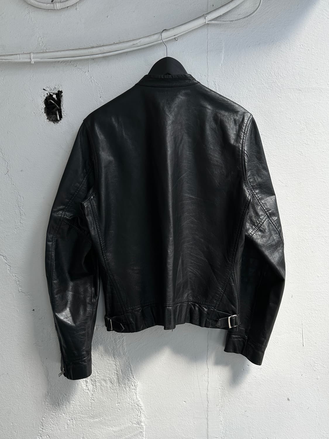 아르마니 레더 카페레이서 자켓 빈티지 레더 자켓 상품이미지4