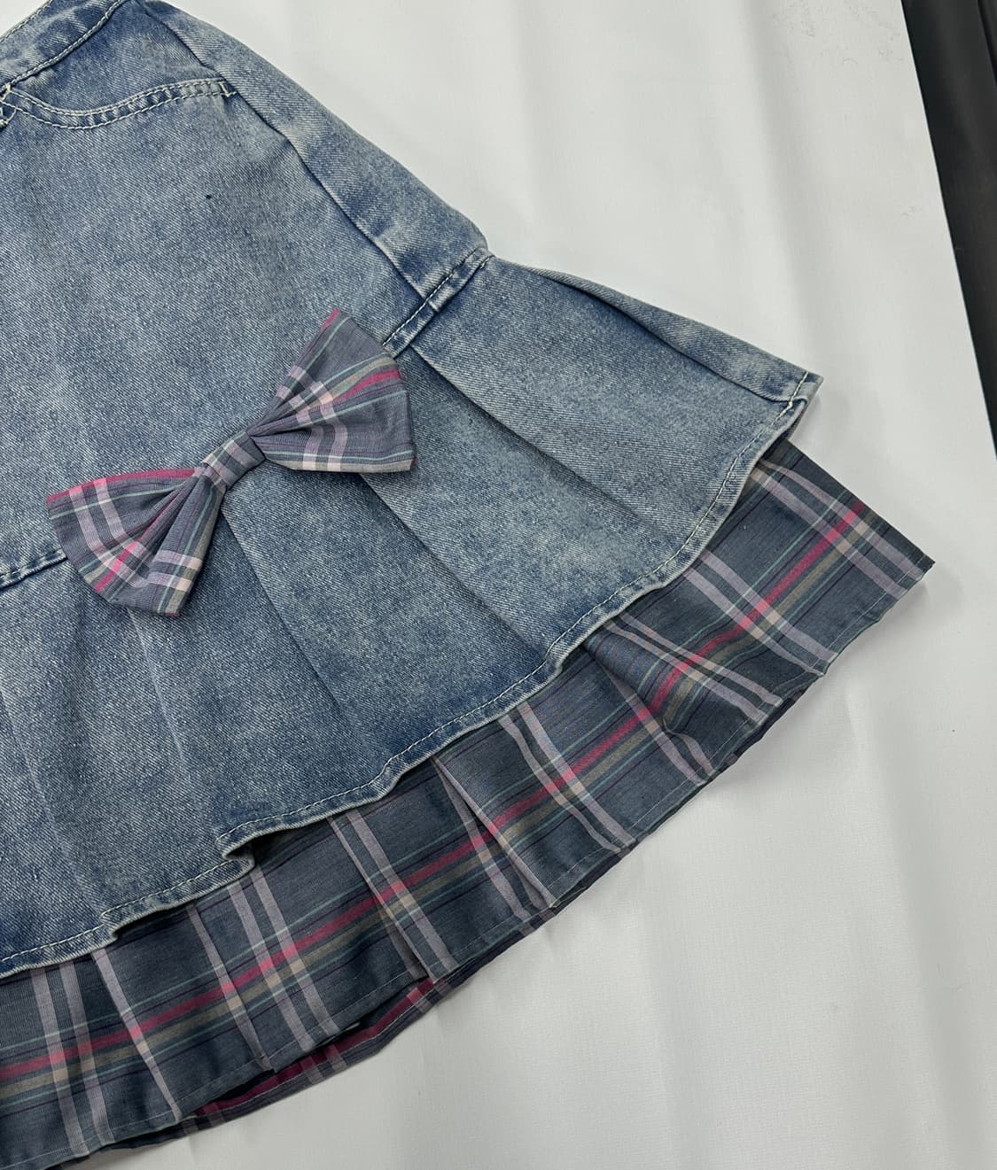 🛼자체 리폼 리본 오네갸루 히메 스커트🛼고갸루 히걀 러블리 데님 상품이미지5