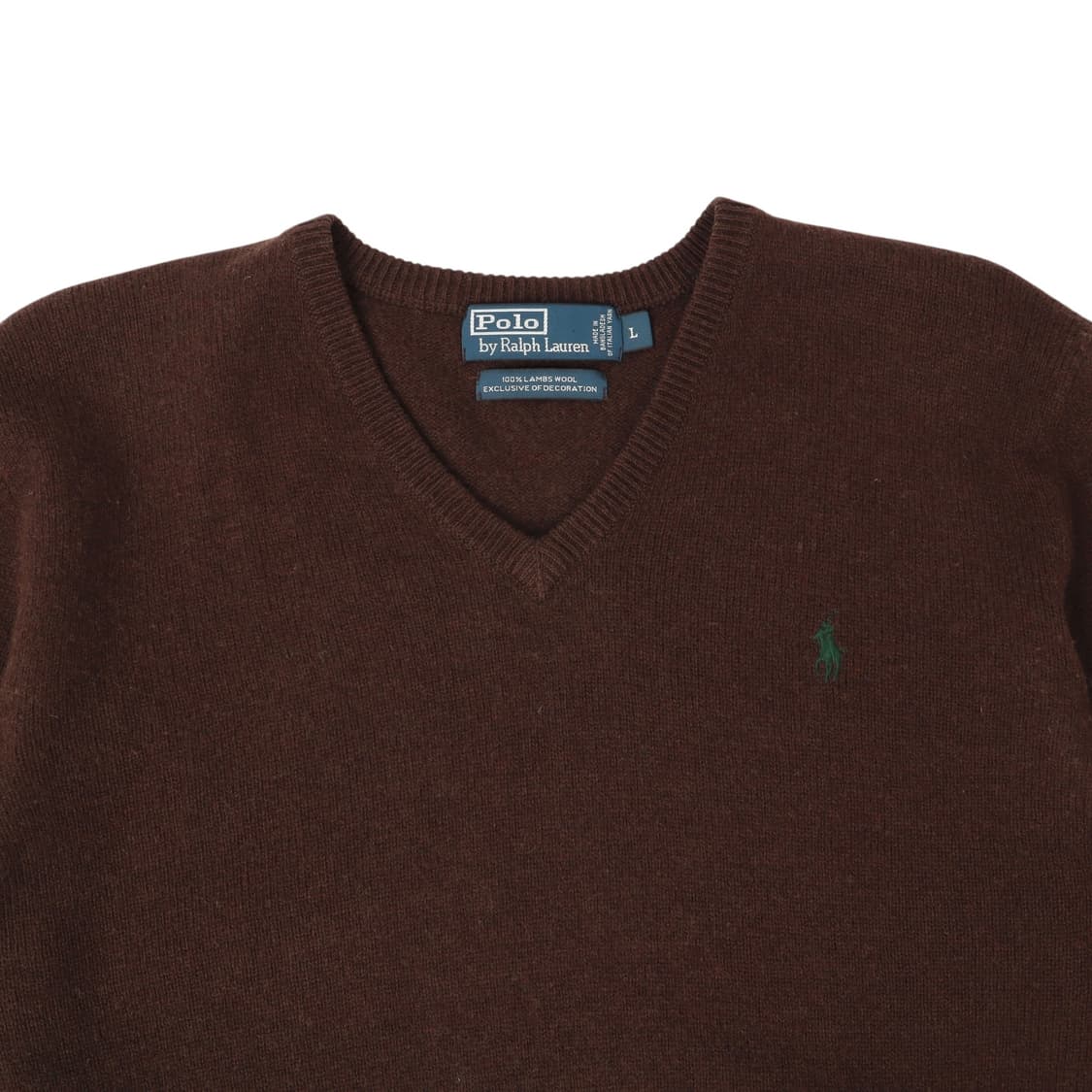 폴로 랄프로렌 브라운 램스울 브이넥 니트 상품이미지2