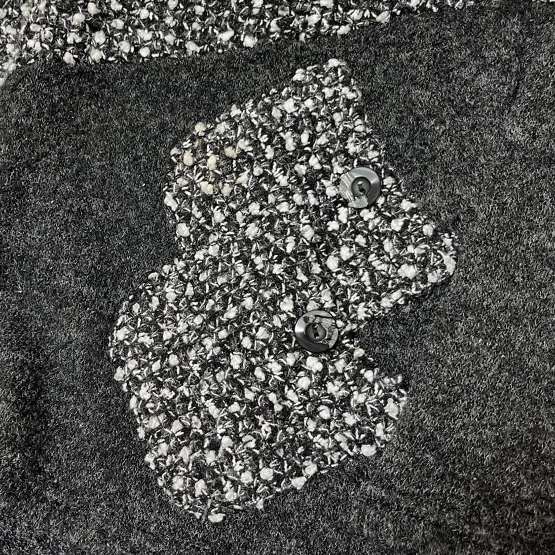 빈티지 패치워크 포켓 버튼 디테일 레이어드 니트 상품이미지4