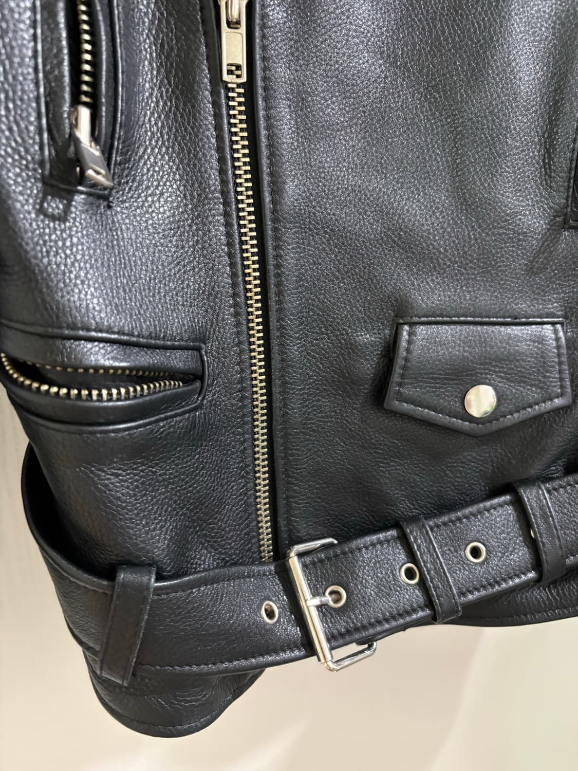 imvely 리얼 카우 바이커 레더자켓 55사이즈 상품이미지5