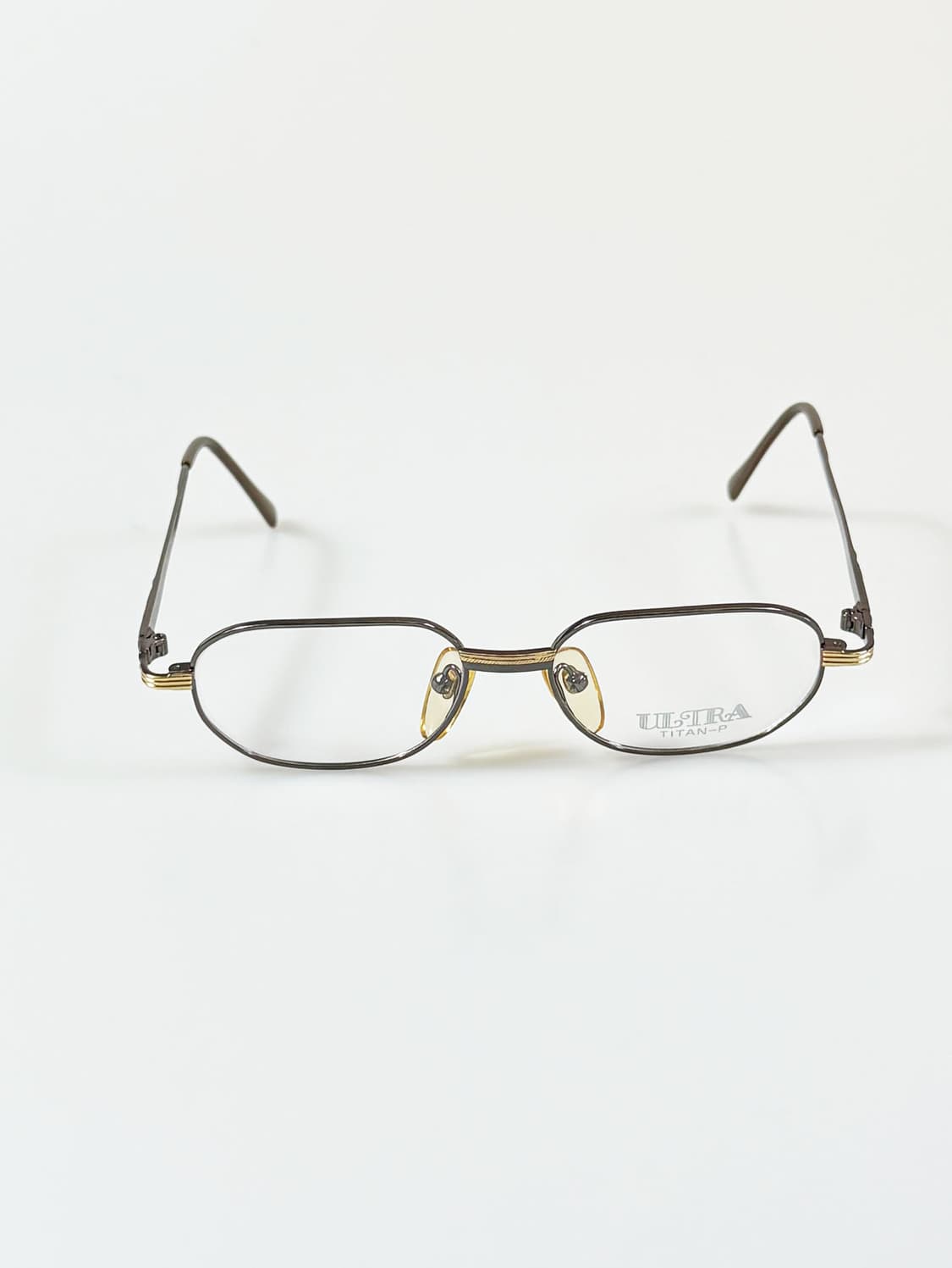 90s ULTRA 건메탈 골드 티타늄 슬림스퀘어 빈티지 안경 상품이미지1