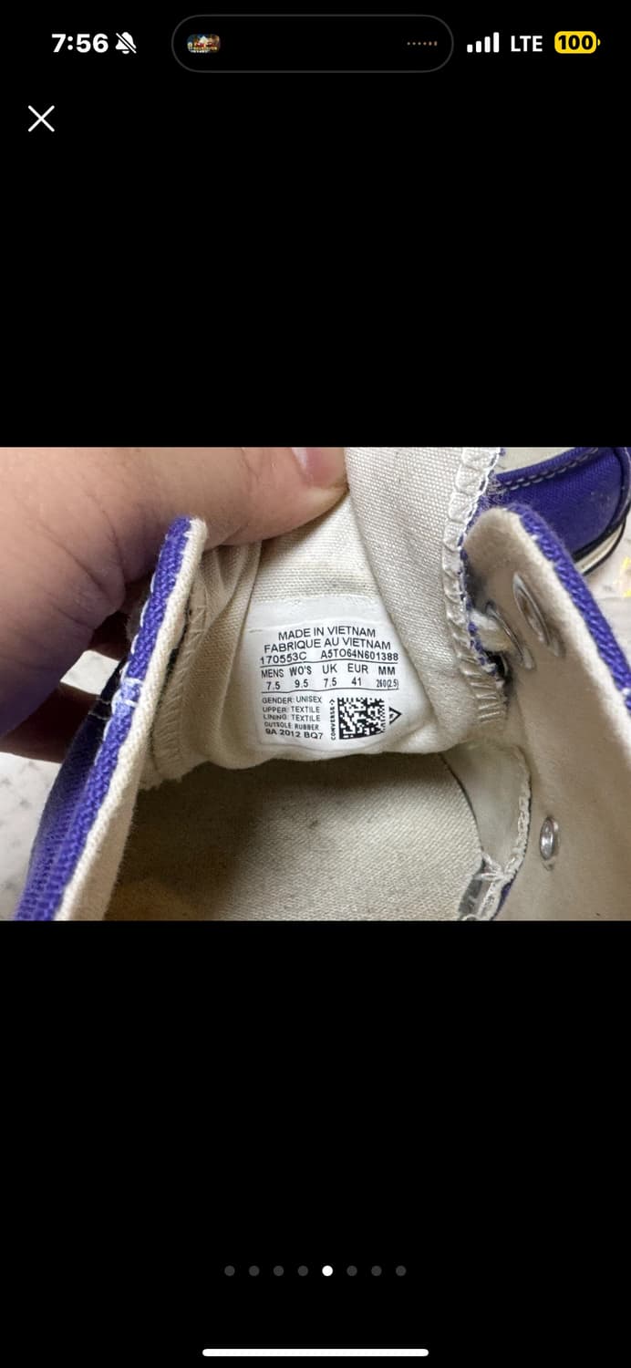 컨버스 척 테일루 로우 퍼플 260 상품이미지5