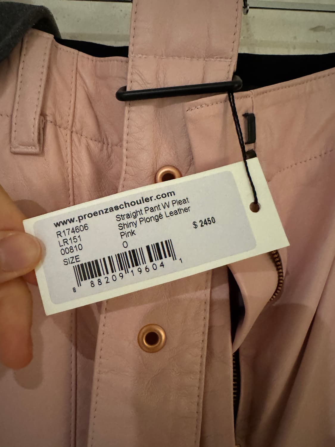 (정가 $2450) 프로엔자슐러 컬렉션 레더 팬츠 핑크 새상품 택o 상품이미지5