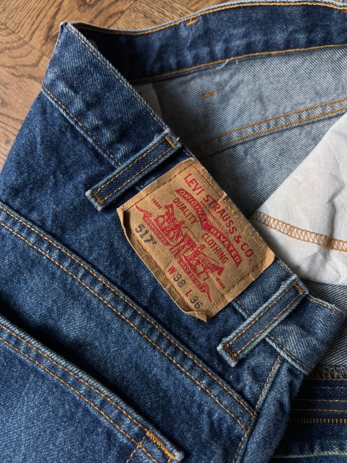 [38]00's 리바이스 USA 517 멕시코제 플레어핏 데님 팬츠 상품이미지5