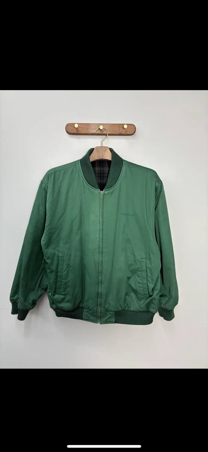 아디다스 빈티지 그린 체크 리버시블 자켓 H1709 상품이미지5