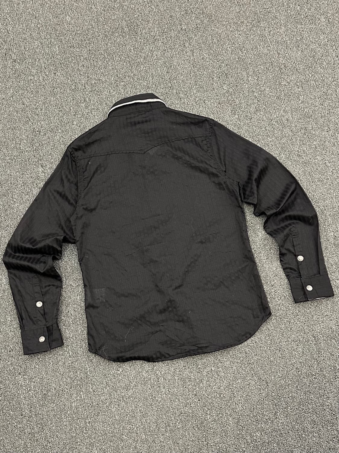 M)Skkone 빈티지 블랙 스트라이프 웨스턴 셔츠 상품이미지4