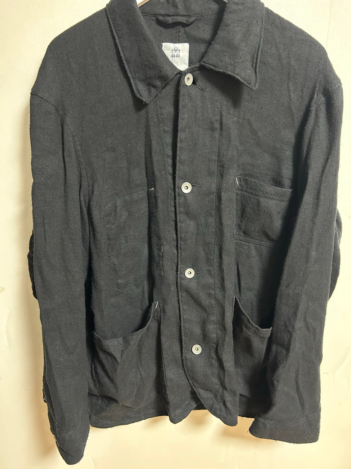 폴리테루 냅 린넨 커버올 자켓 (초어 자켓) 블랙  상품이미지2