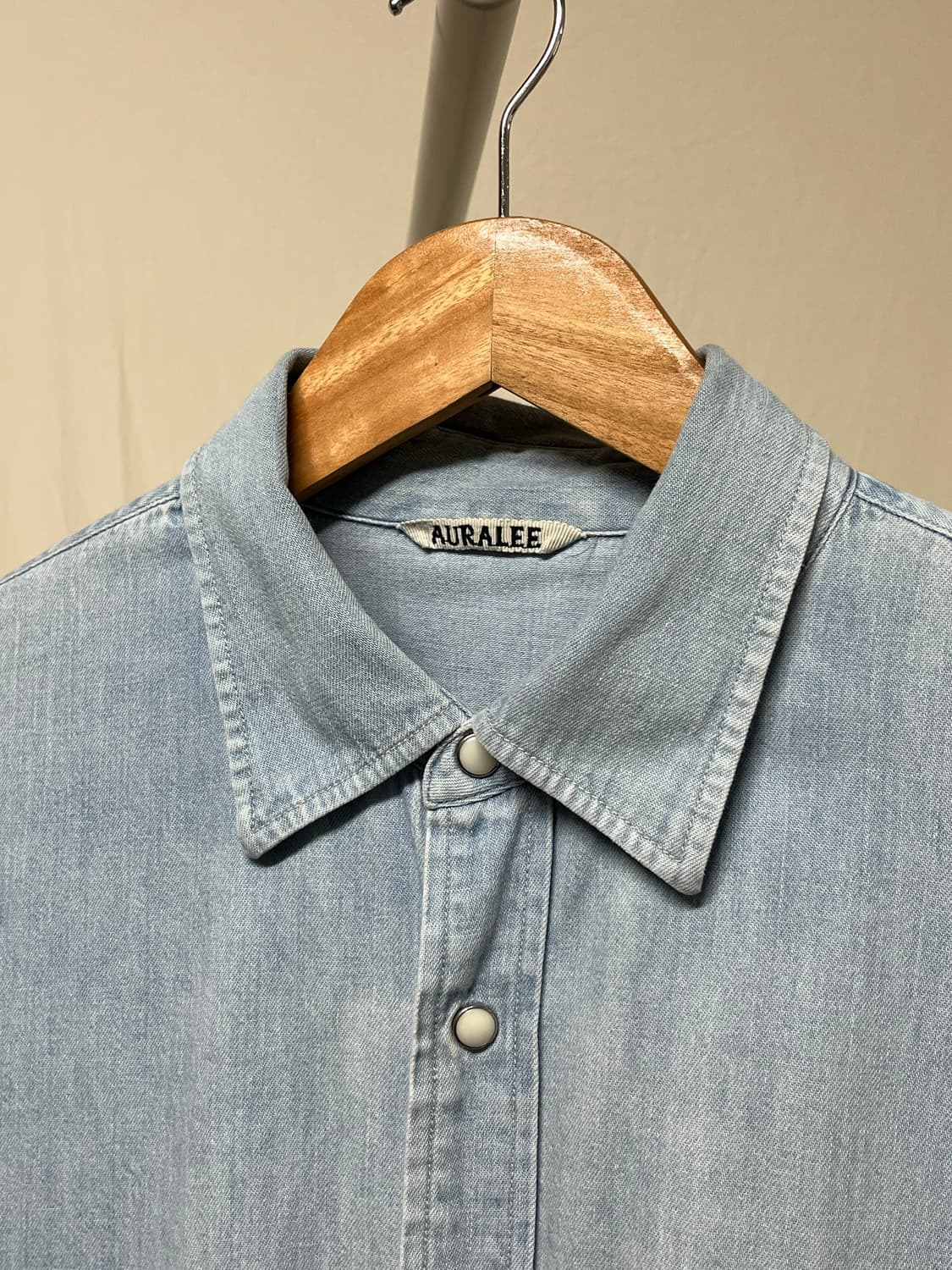 Auralee 23ss 셀비지 슈퍼 라이트 데님 셔츠 상품이미지3