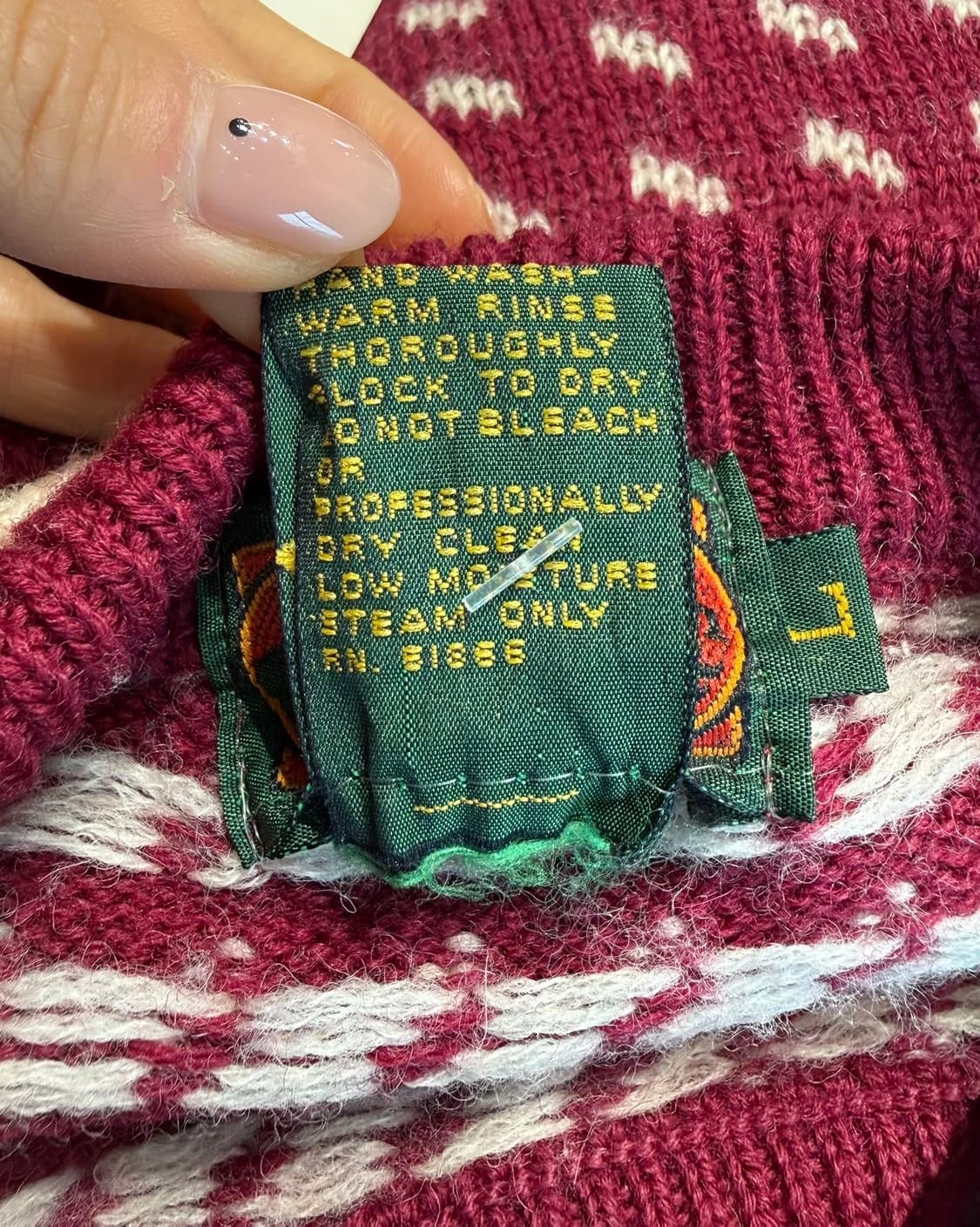 보스턴 트레이더스 딥 핑크 버드아이 패턴 울 니트  상품이미지9