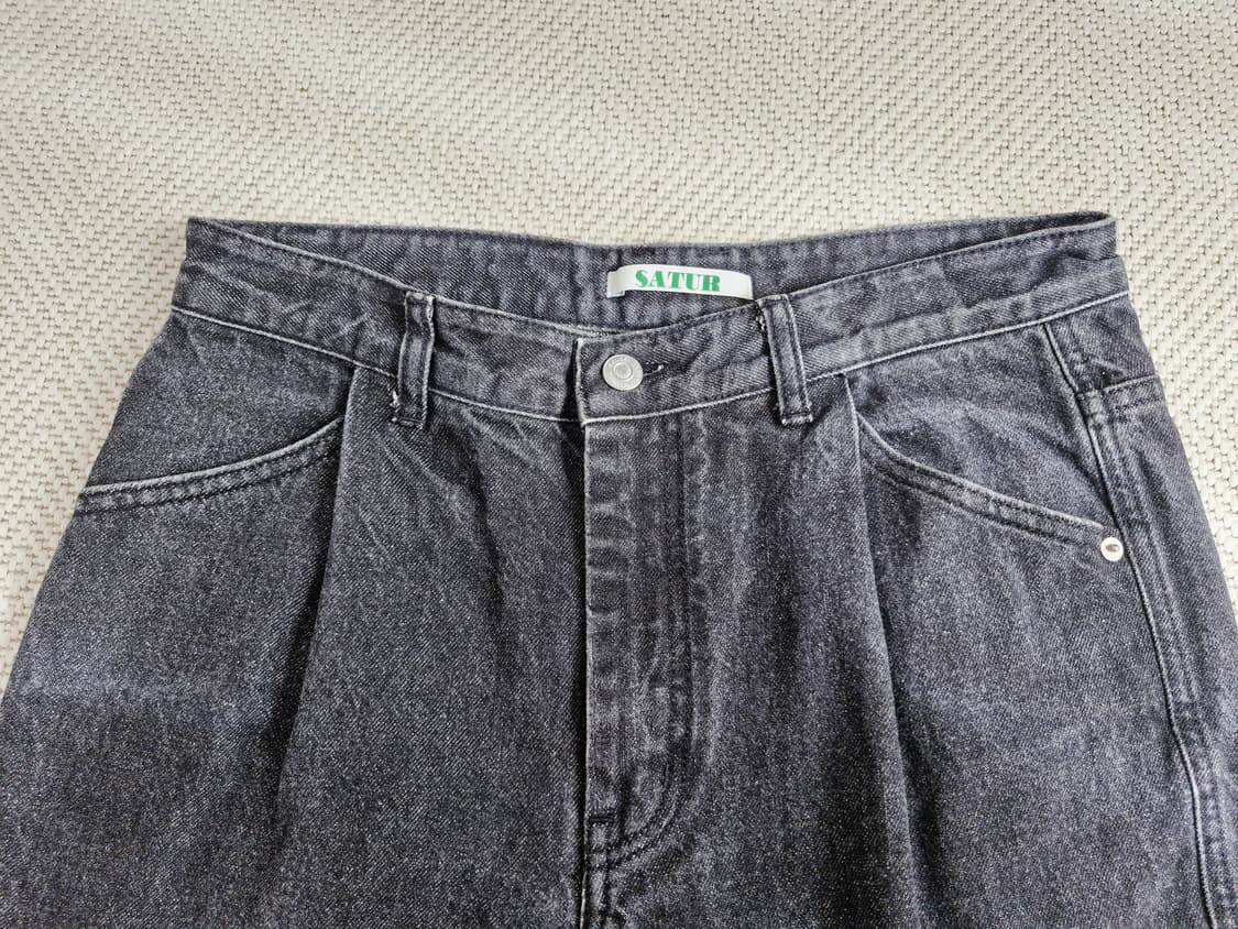 세터 원턱 블랙 데님팬츠 M 상품이미지1