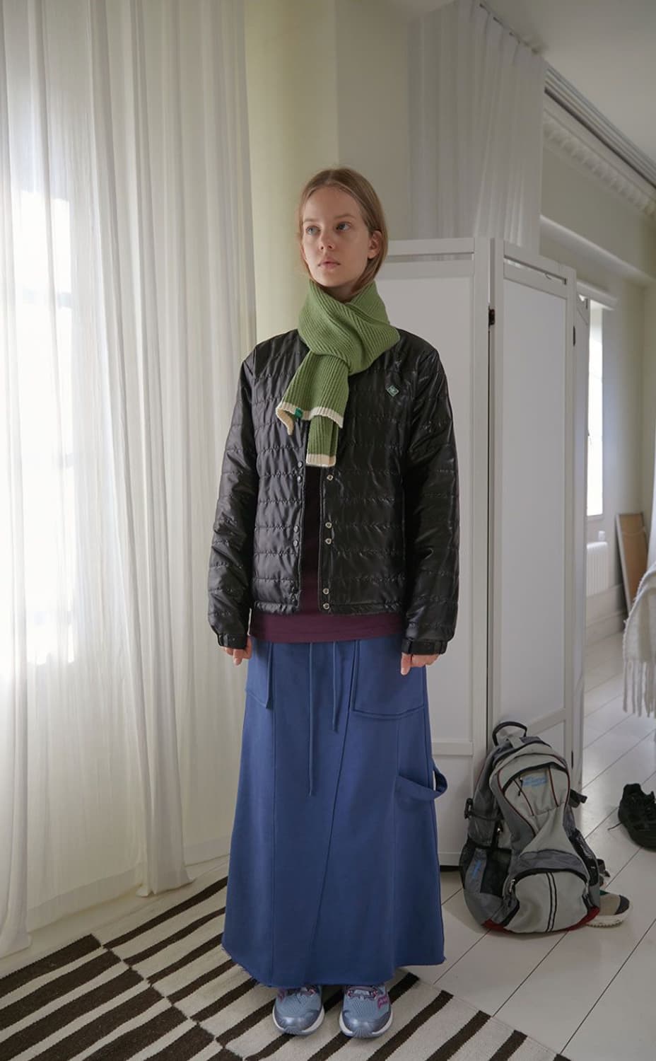 NOCONTENT 더블 패딩 점퍼(black-green) 상품이미지1