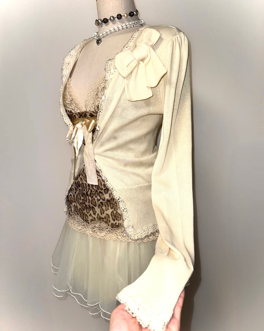 레오파드 리본 갸루나시 상품이미지2