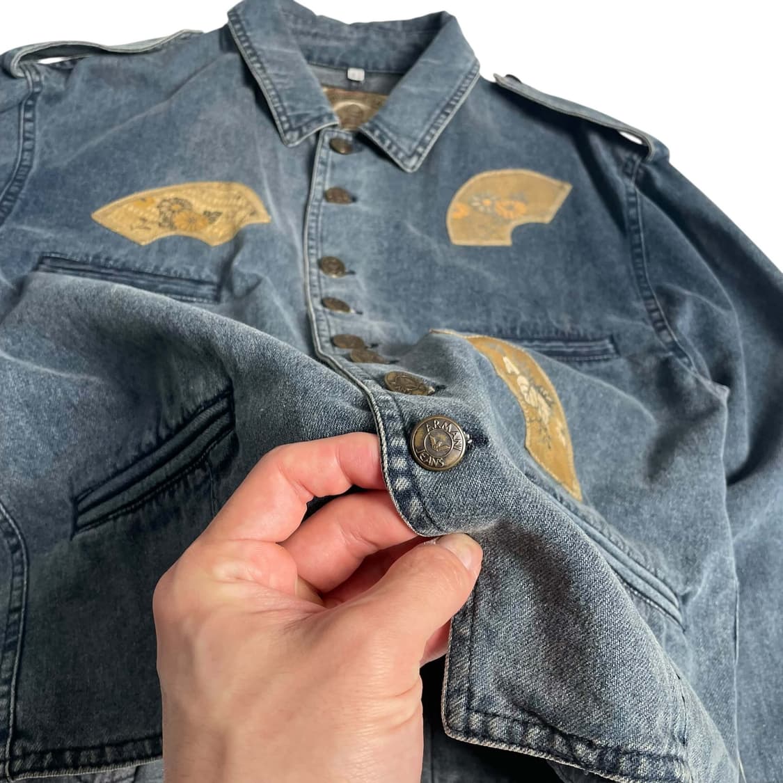 90's armani jeans 동양부채 데님 자켓 (italy)   상품이미지6