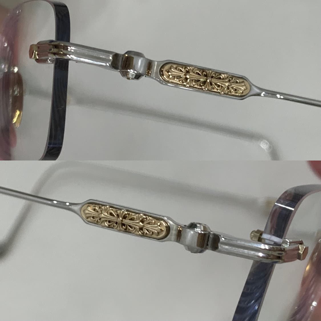 크롬하츠 소퍼스2 [SS/GP] 샤이니 실버&골드 플레이트 무테 안경 상품이미지6