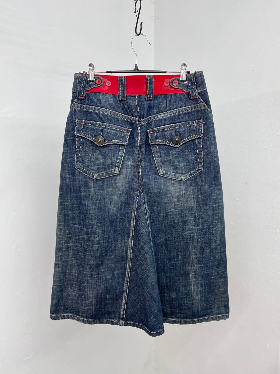 A6 엔지니어 워싱 데님 스커트 상품이미지3