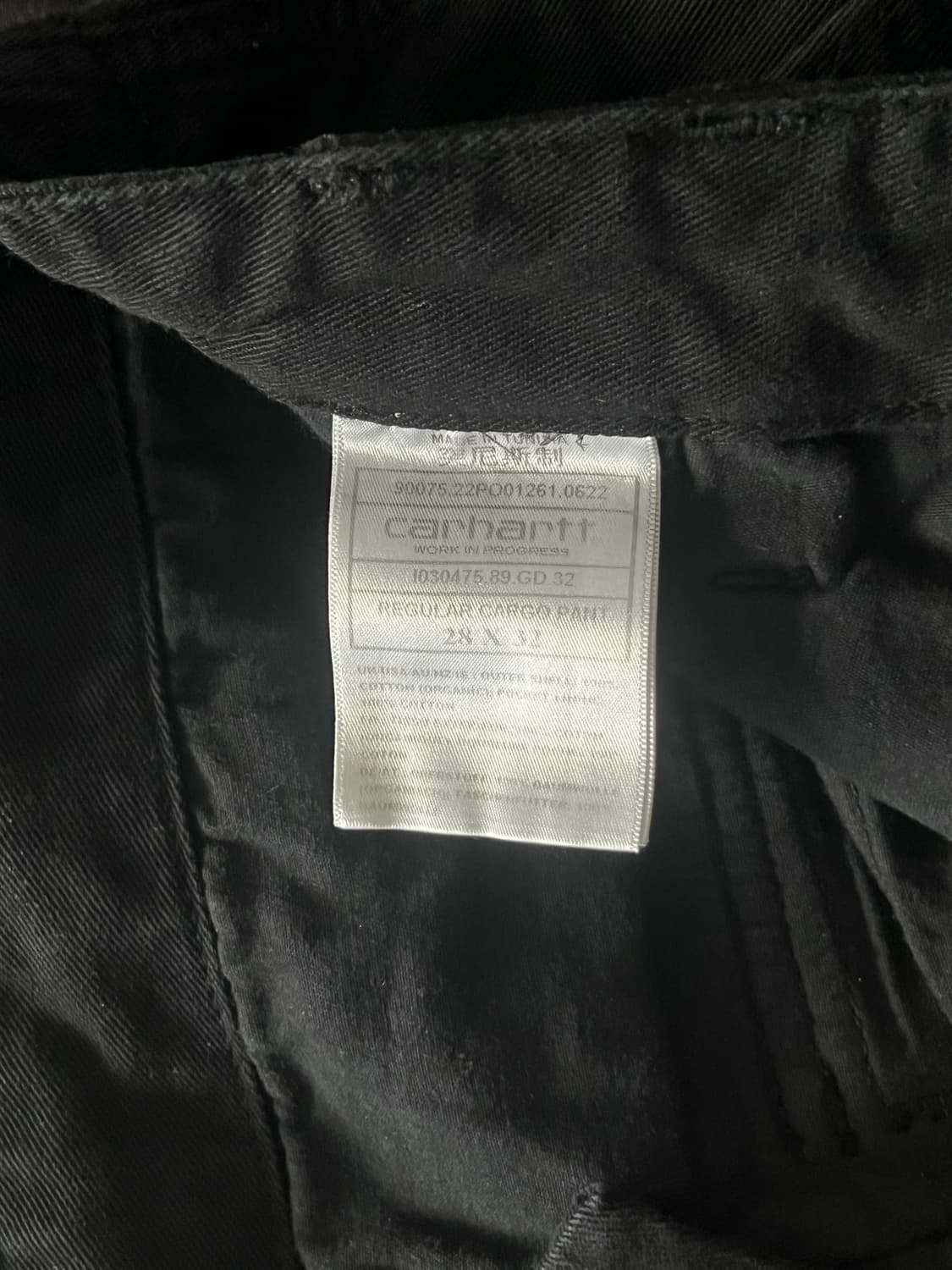 칼하트 WIP 모라가 트윌 레귤러 카고 팬츠 블랙 상품이미지7