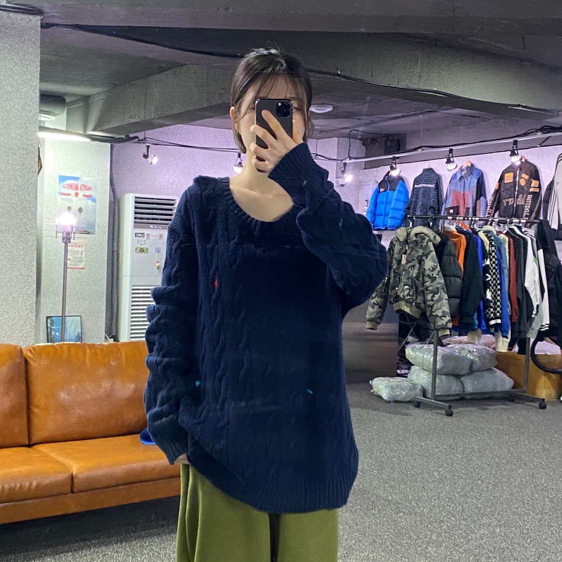 폴로 랄프로렌 네이비 꽈배기 니트 B2113 상품이미지1