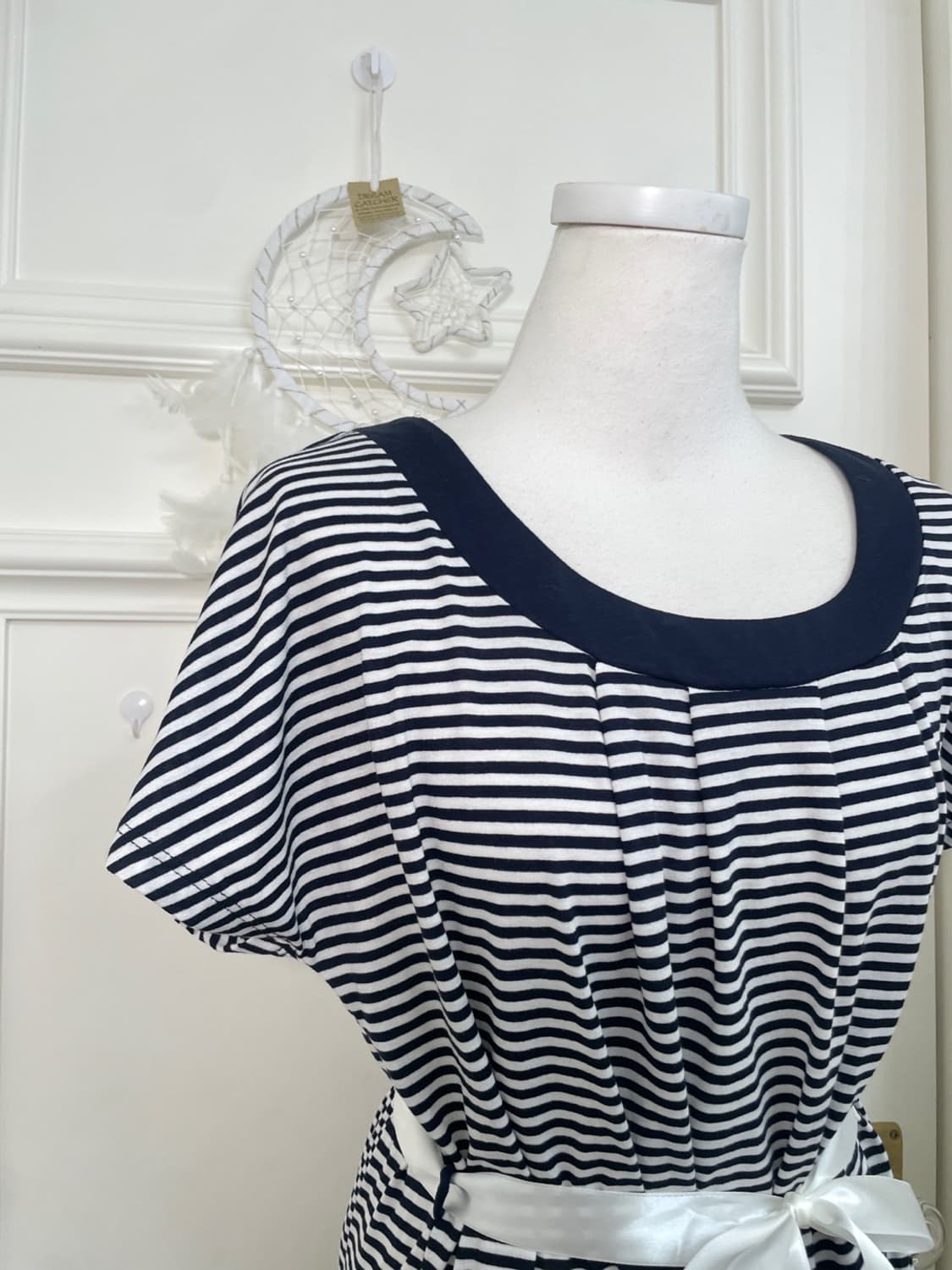 navy white stripe cotton midi opc 상품이미지6