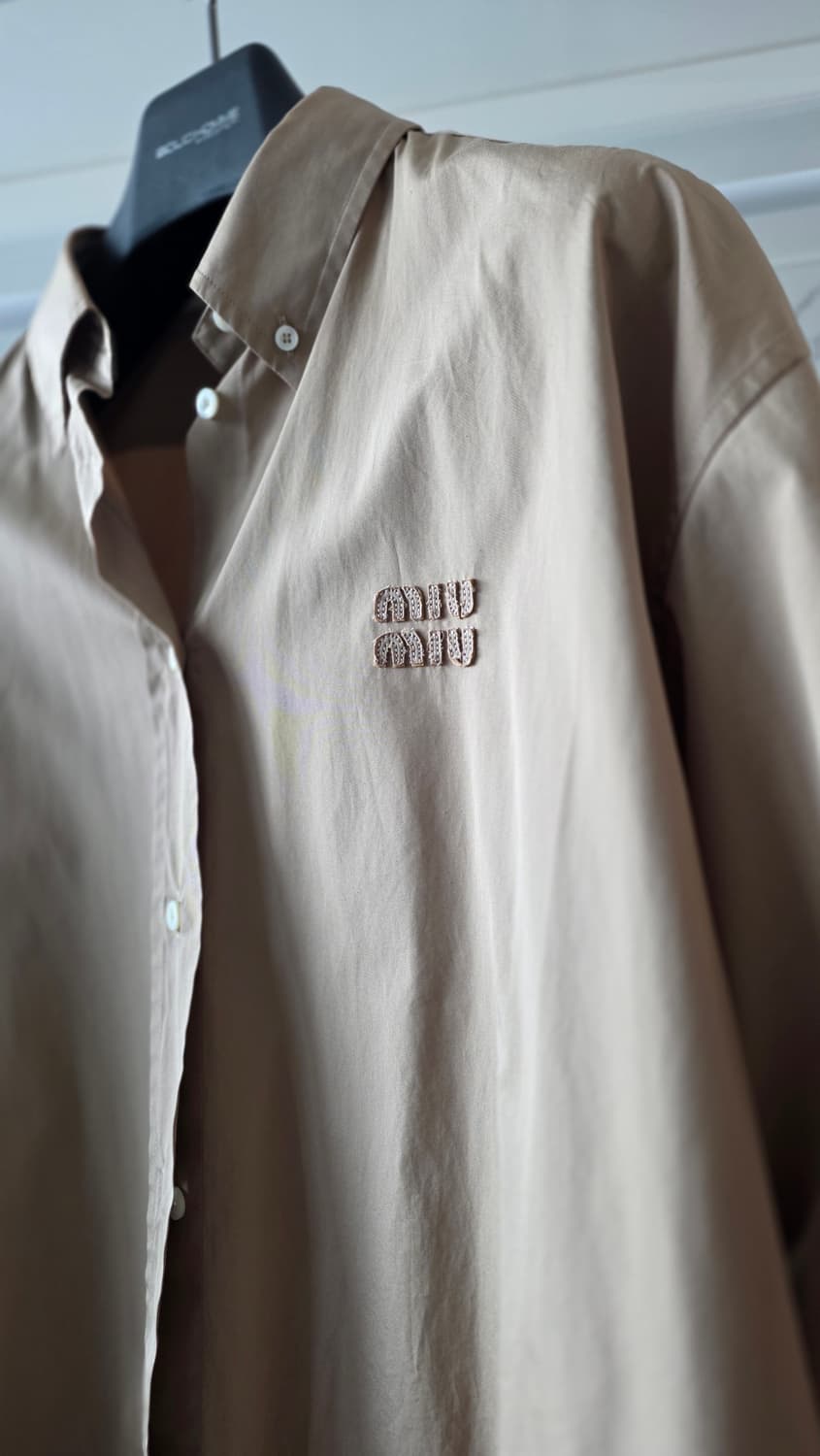 미우미우 유니섹스 오버핏 셔츠 브라운44(105-110) 상품이미지3