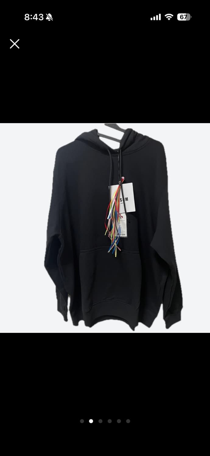 (새상품) MSGM 로고 후드티 블랙 M 상품이미지3