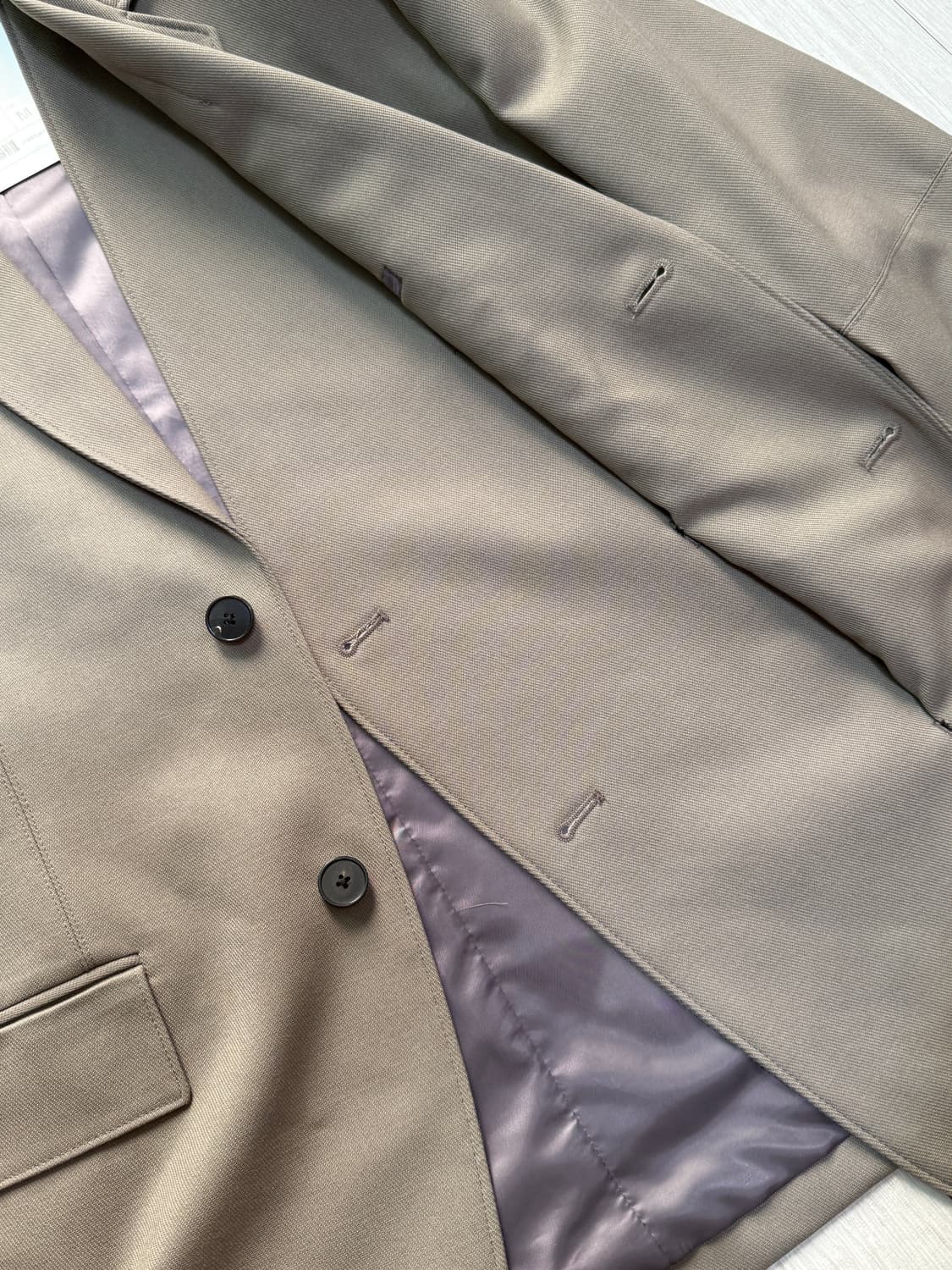 [M] 인사일런스 가넷 트윌 패널 울 블레이저 MUD BEIGE 상품이미지2