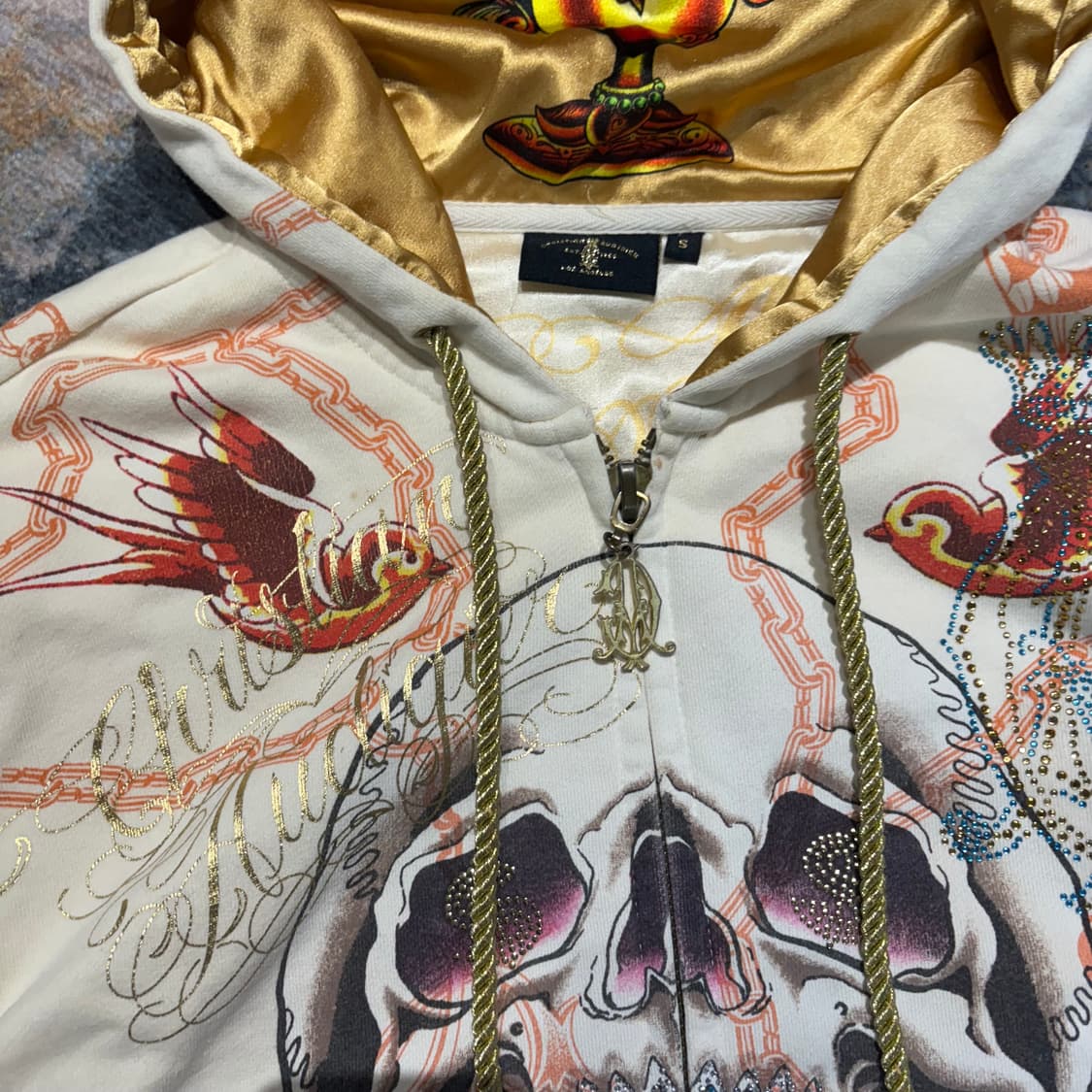 크리스찬 오디저 스컬 큐빅 후드집업 상품이미지6