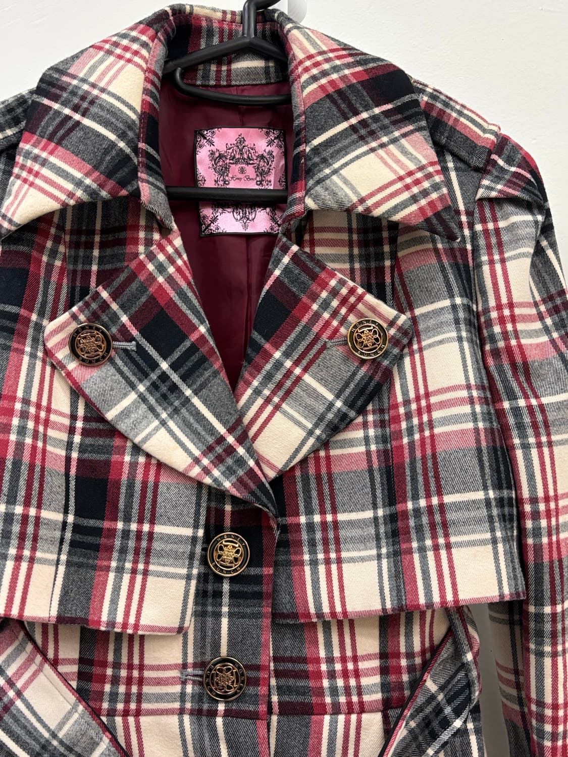 빈티지 체크 코트 상품이미지5