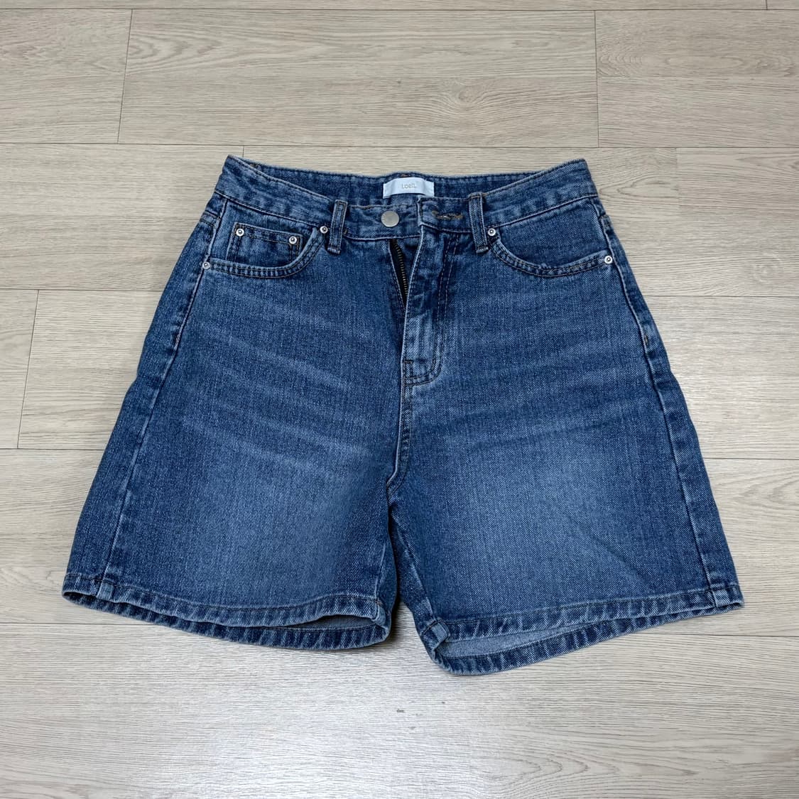 로에일 LW147 하이웨이스트 4부 데님 팬츠 진청 M 상품이미지2