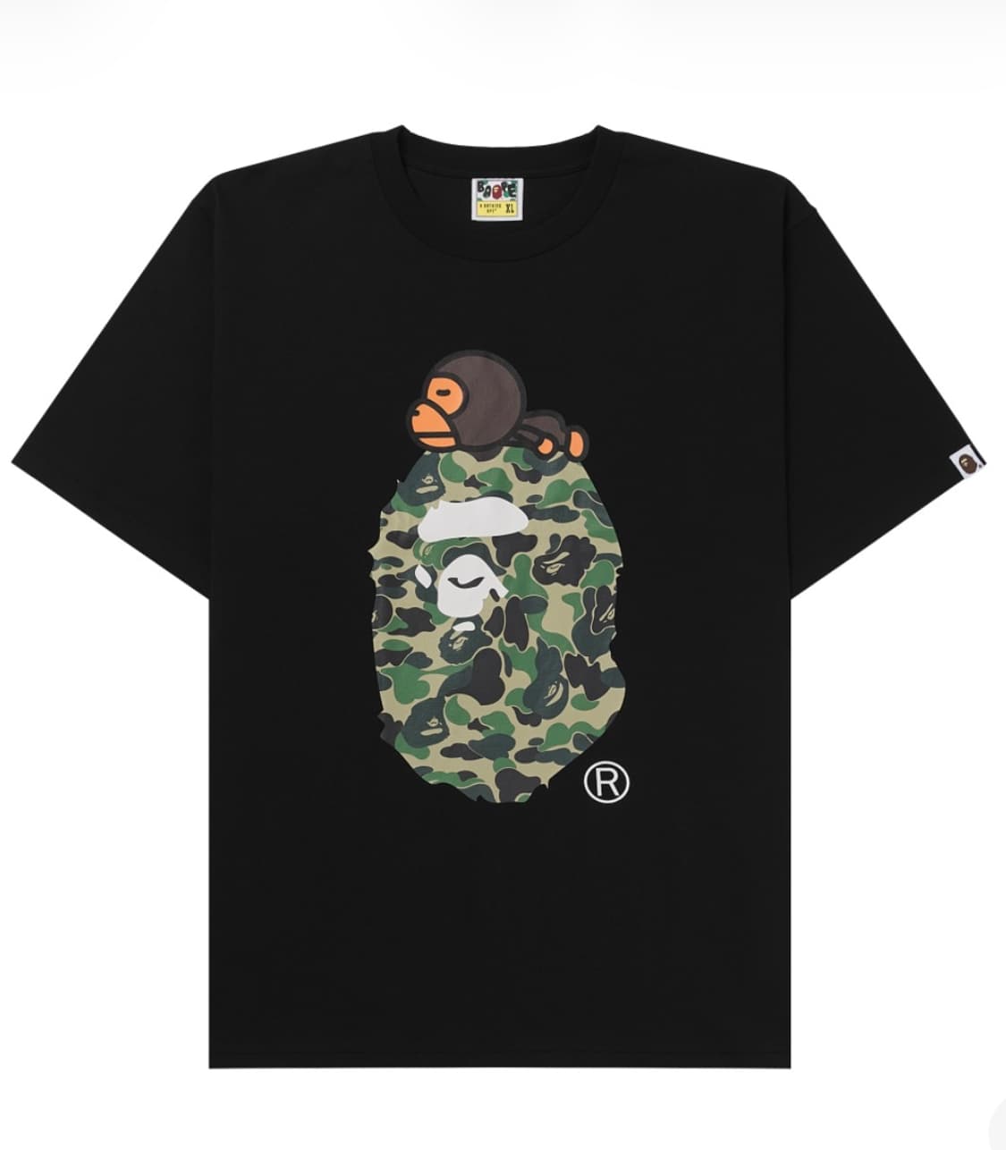 베이프 ABC 카모 마일로 온 빅 에이프 티셔츠 블랙 그린 상품이미지2