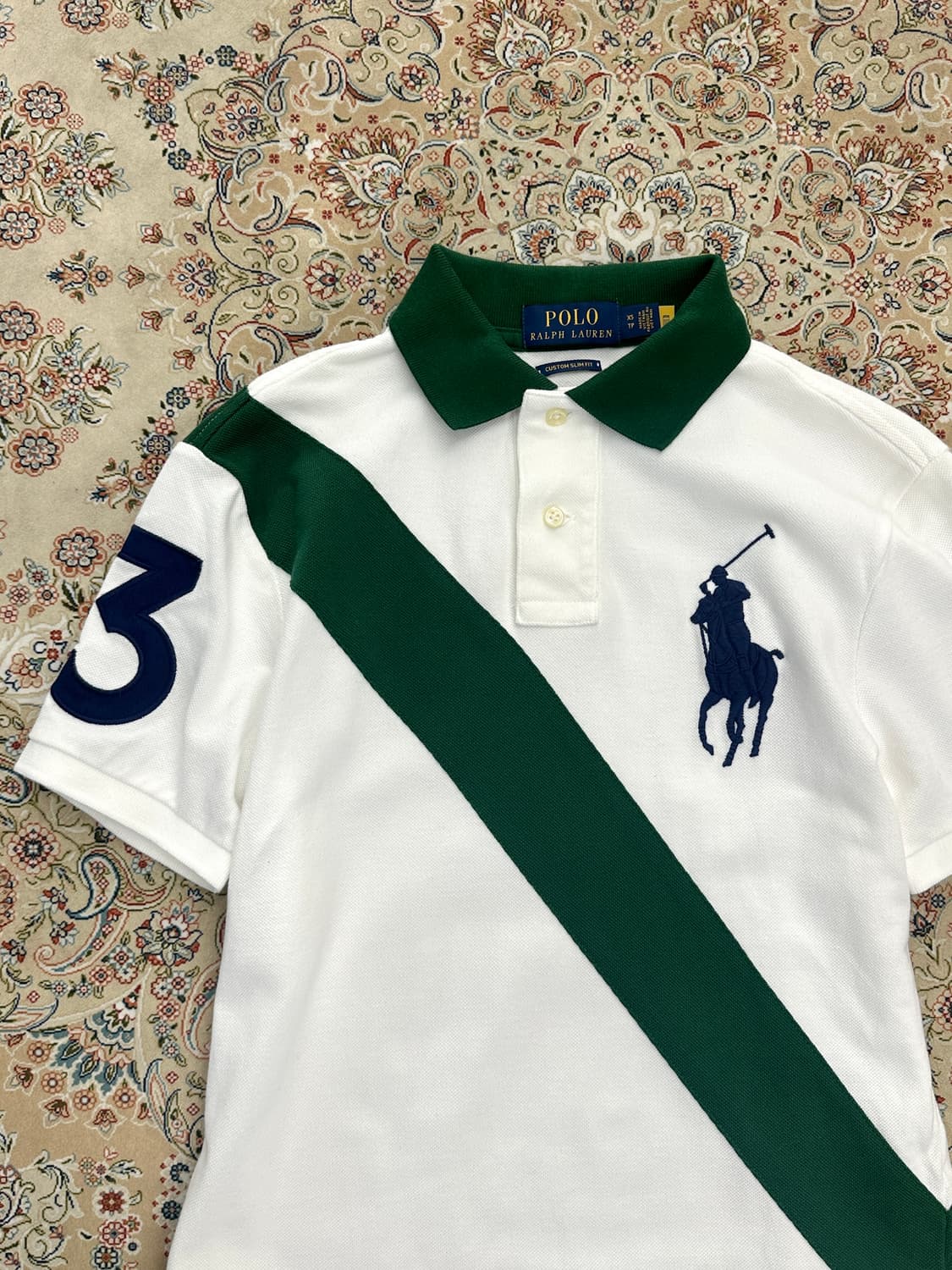 폴로 랄프로렌 배색 슬림핏 빅포니 카라티  상품이미지4