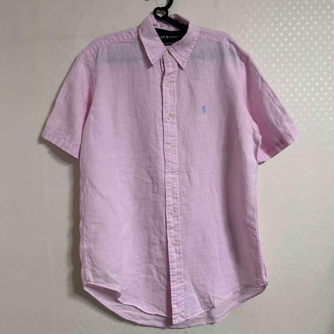 폴로 랄프로렌 린넨 반팔 셔츠 핑크 S  상품이미지5