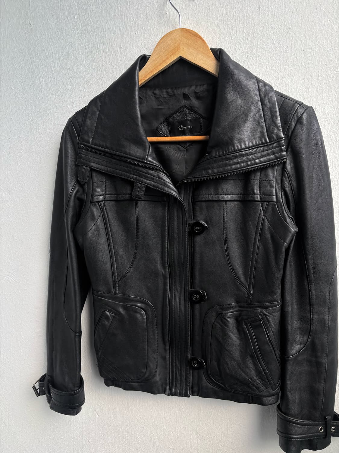 Vintage Black Leather Jacket 상품이미지8