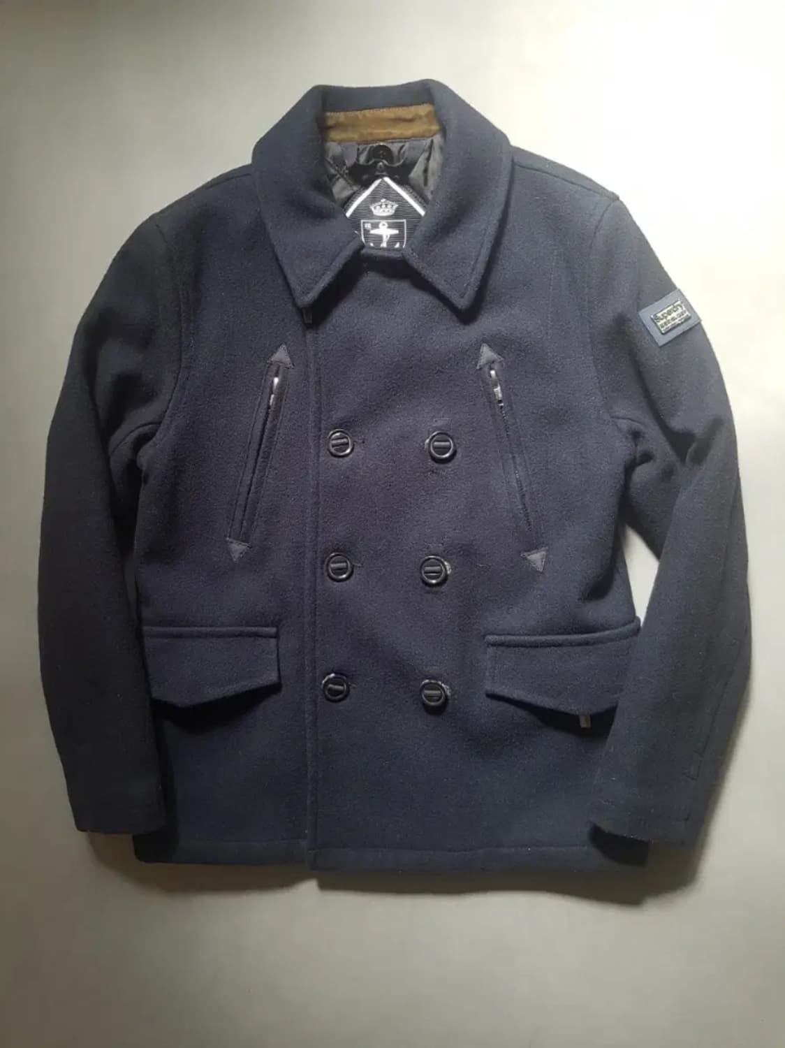 [L] 슈퍼드라이 빈티지 해군 더블 피코트 네이비 라벨 상품이미지2