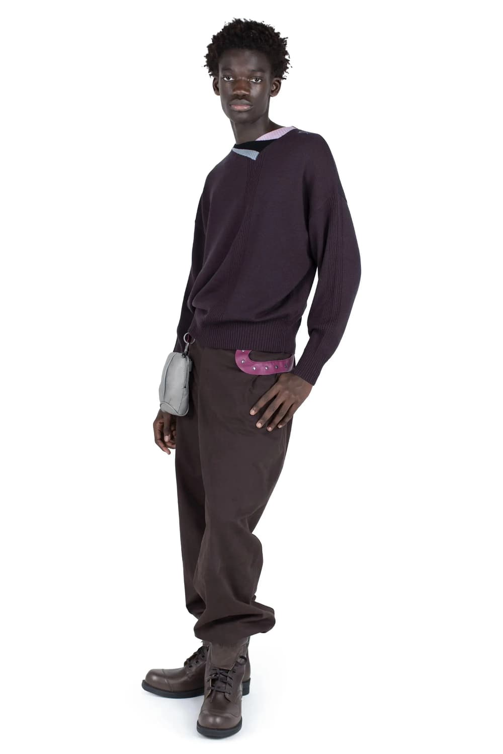 [50]키코 코스타디노브 25fw VIG 멀티 카라 니트/다크 브라운 상품이미지6