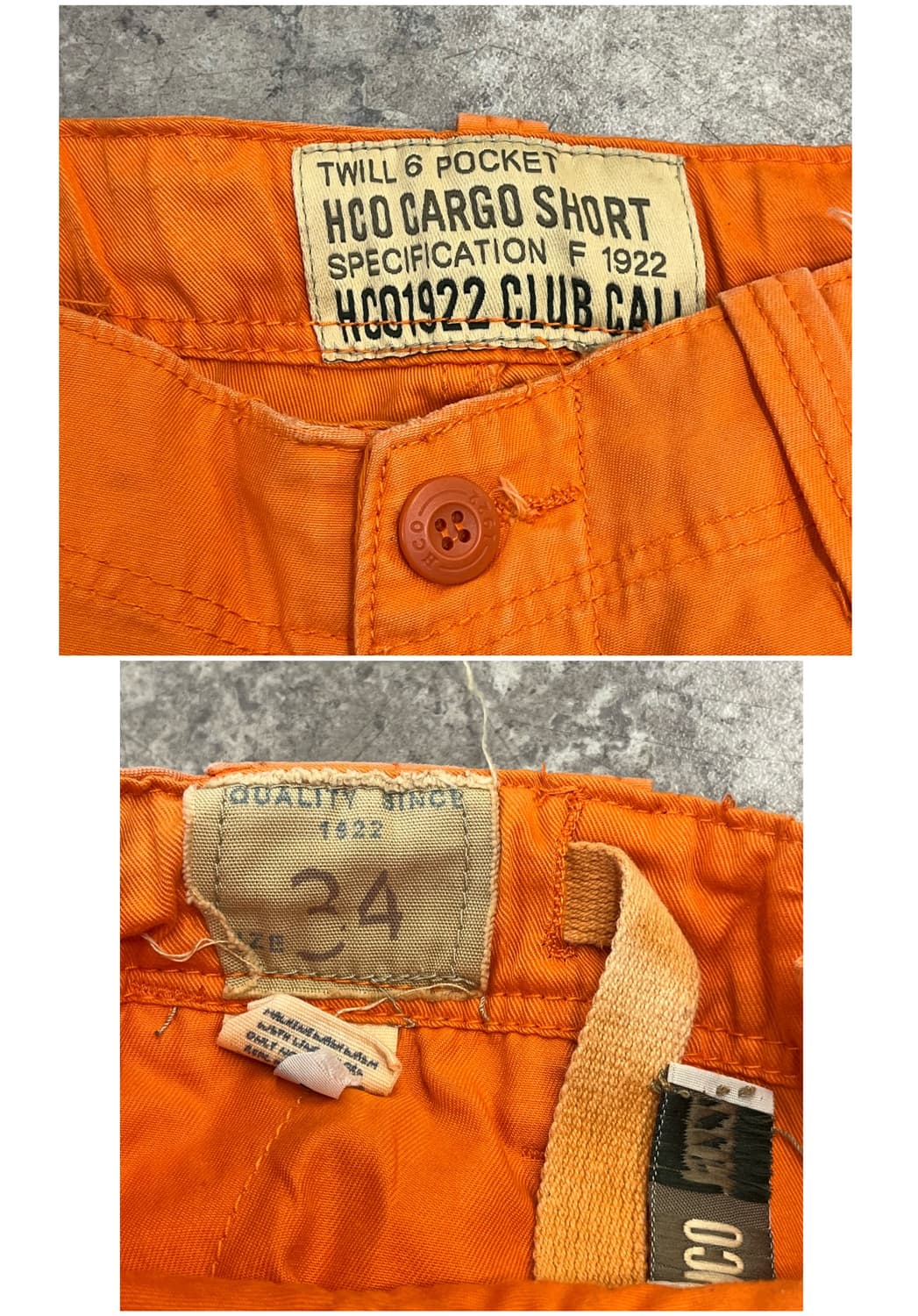 빈티지 HCO1922 하프 카고 팬츠 오렌지 34 #csz3636 상품이미지3