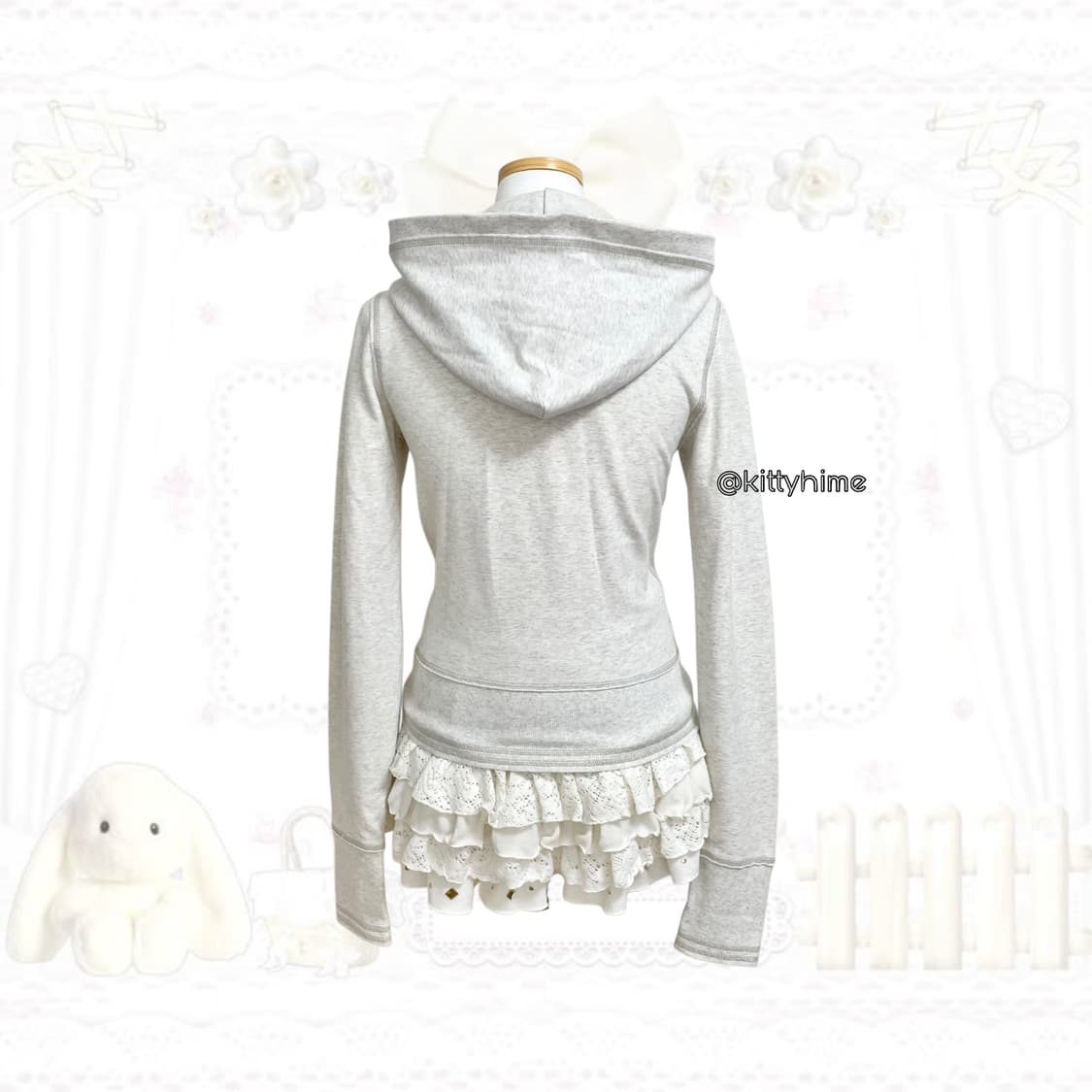 Abercrombie 아베크롬비 오트밀 딱붙 후드집업 아베후집 아베후드 상품이미지3