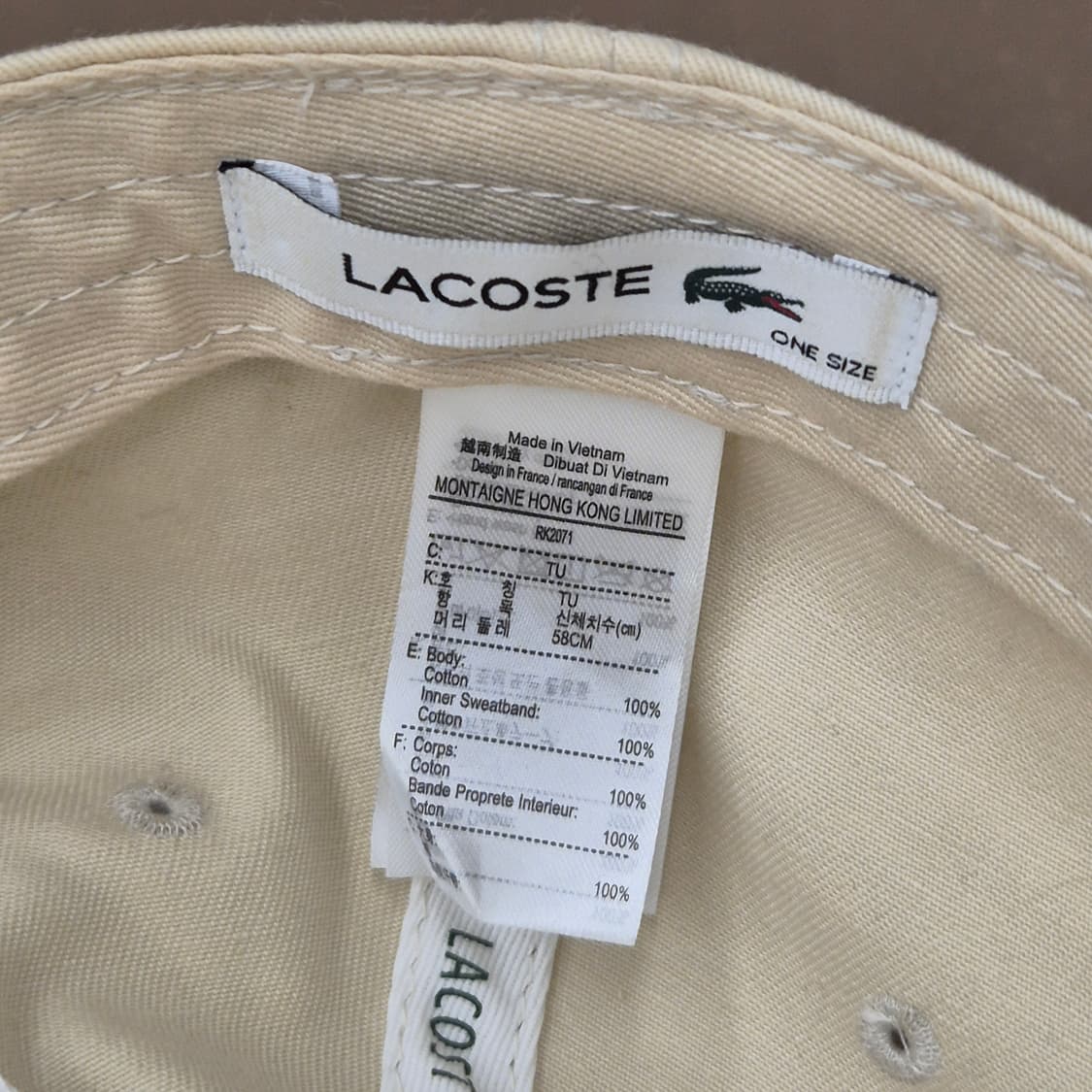LACOSTE / 베이지 악어 자수 볼캡 상품이미지5